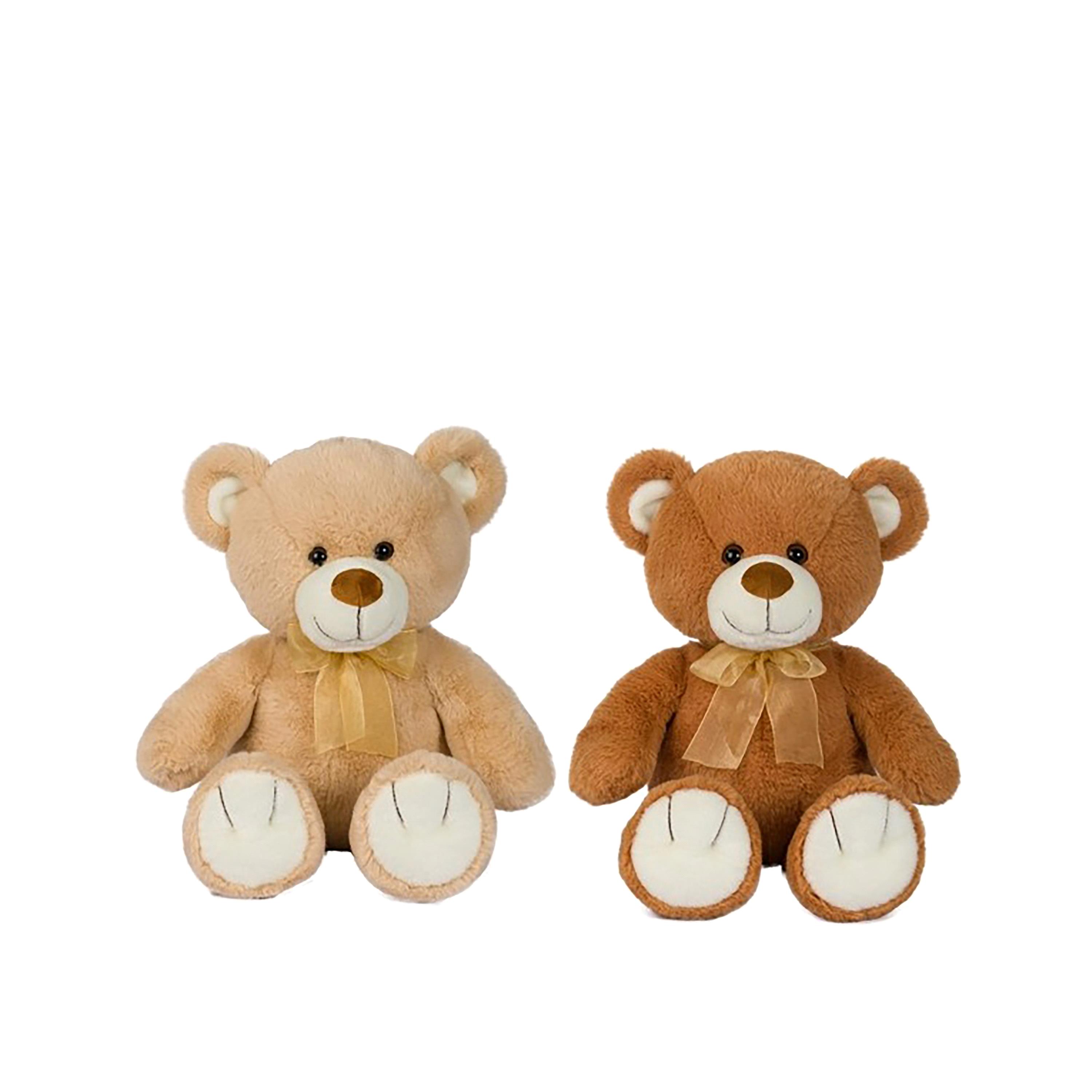 ORSO SEDUTO 60 CM C/FIOCCO MARRONE