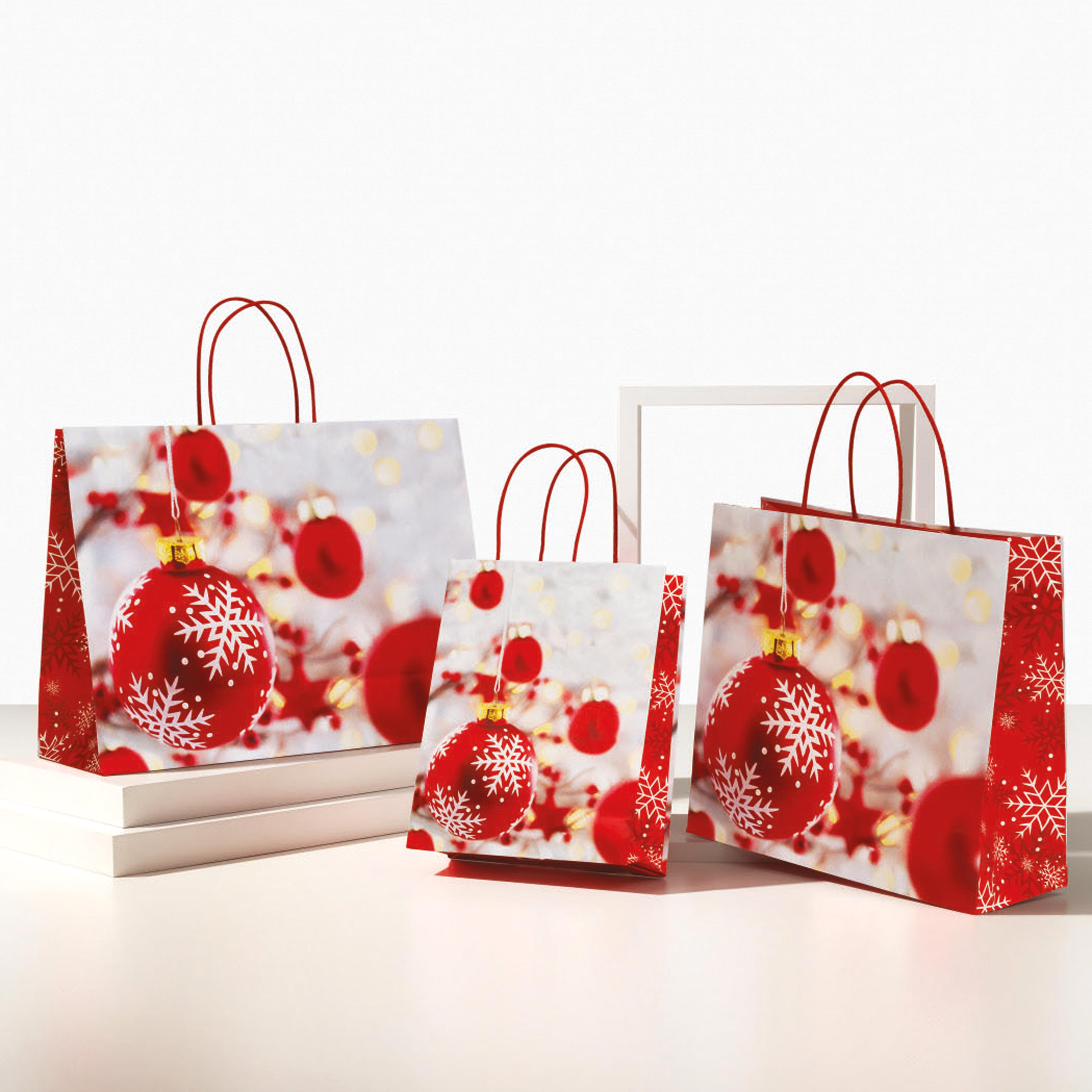 CHRISTMAS ITEMS, BOXES, BASKETS,DISHES, VARIOUS BAGS AND CONTAINERS, SHOPPERS 35+13X31+6 CM NATALIZIE