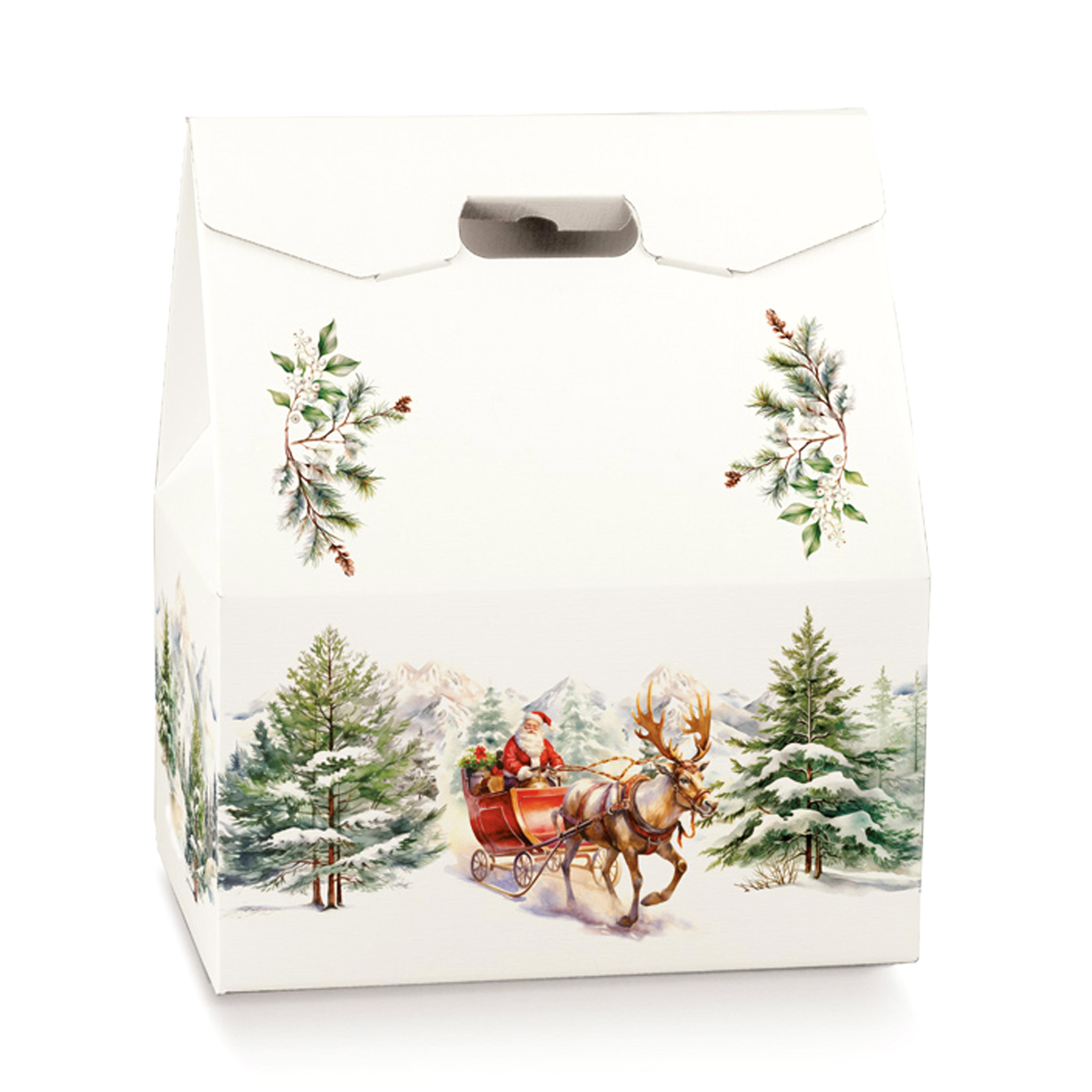 CHRISTMAS ITEMS, BOXES, BASKETS,DISHES, VARIOUS BAGS AND CONTAINERS, BAULOTTO 33X25X39 PAESAGGIO
