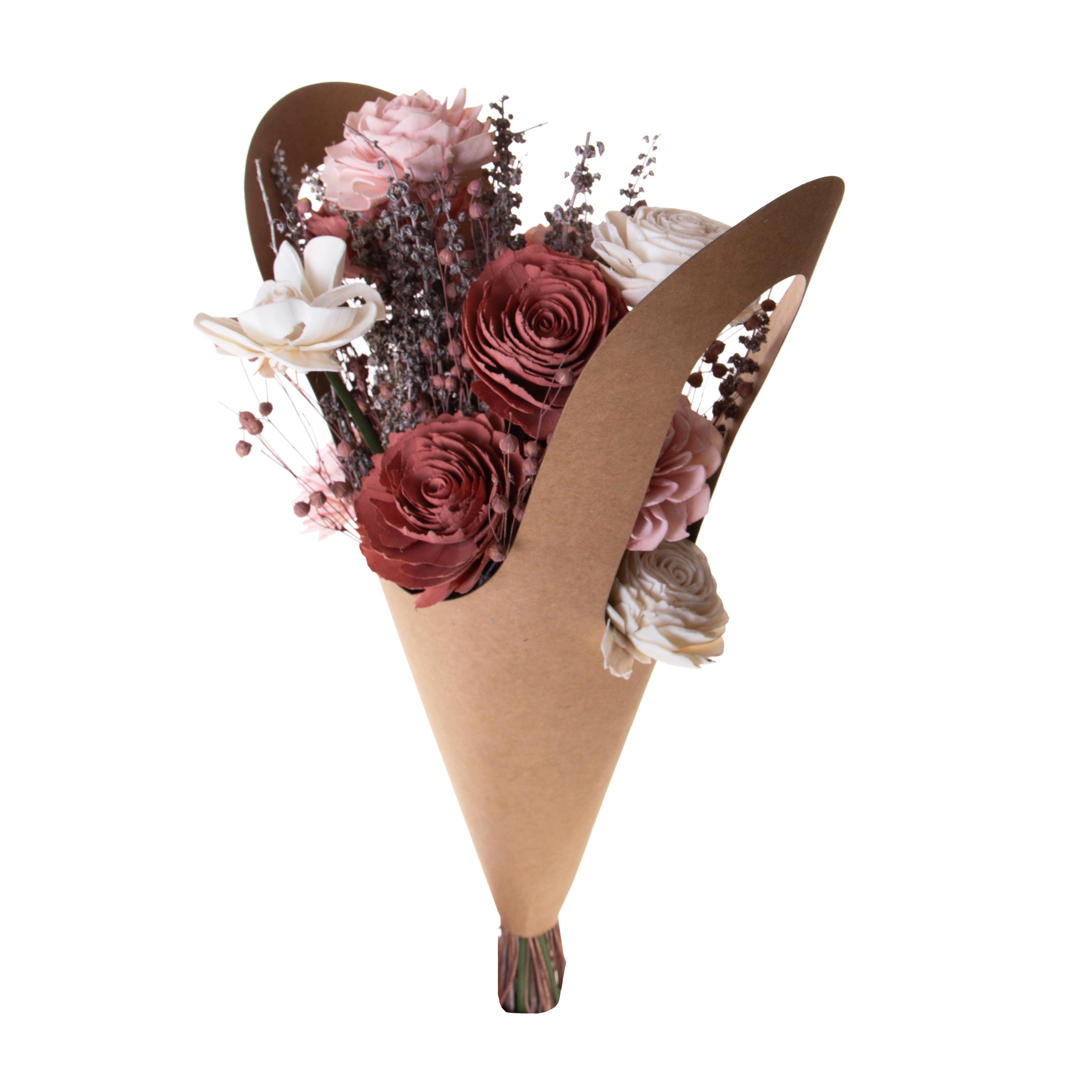 MAZZO CON ROSE SOLA 50 CM C/CONFEZIONE