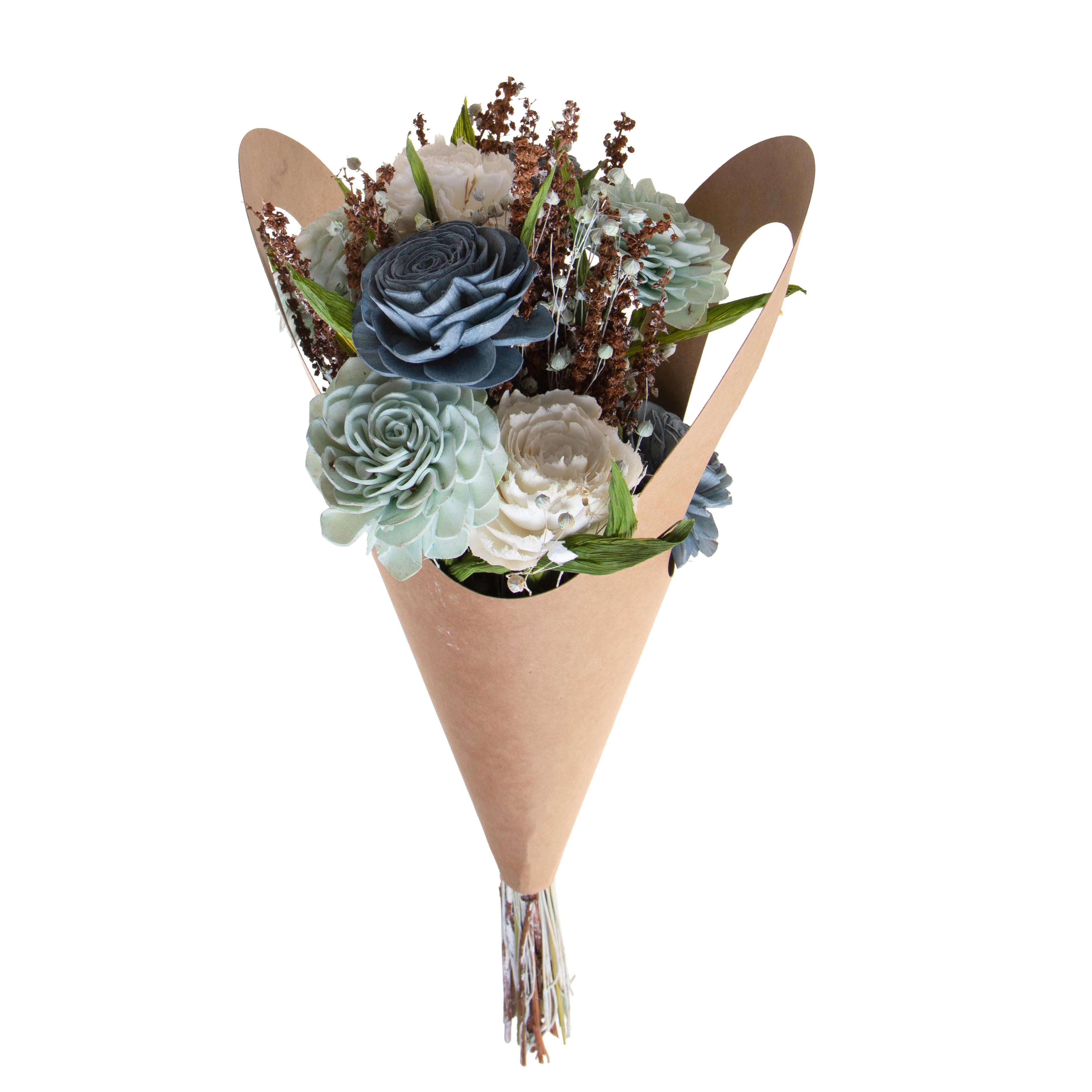 MAZZO CON ROSE SOLA 50 CM C/CONFEZIONE