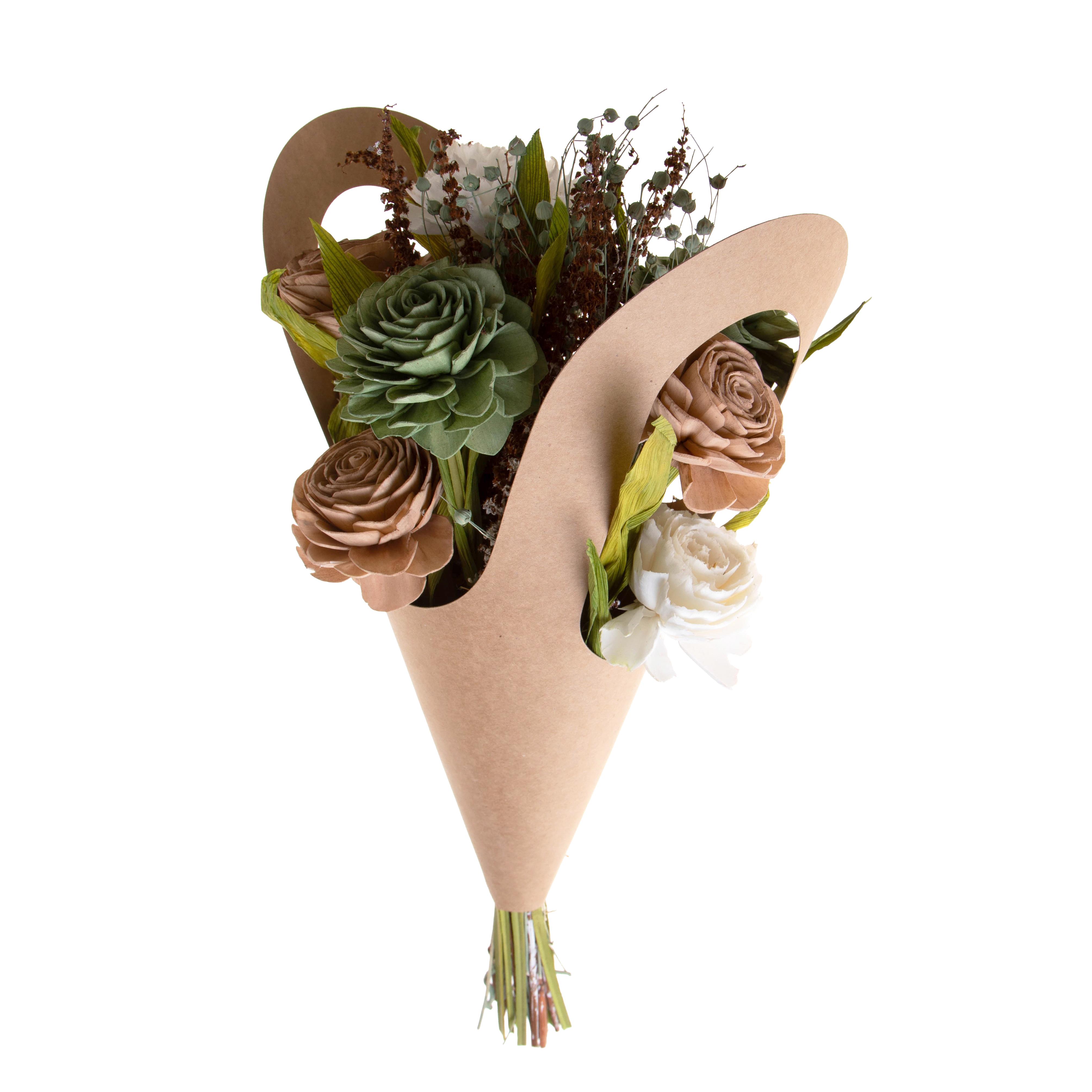 MAZZO CON ROSE SOLA 50 CM C/CONFEZIONE