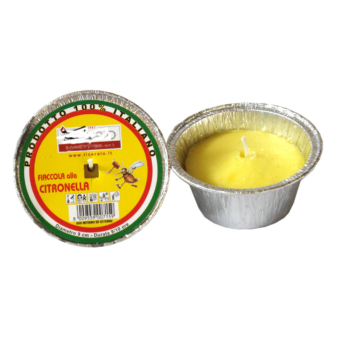 SET/2 CITRONELLA ALLUMINIO D.9H 4 CM