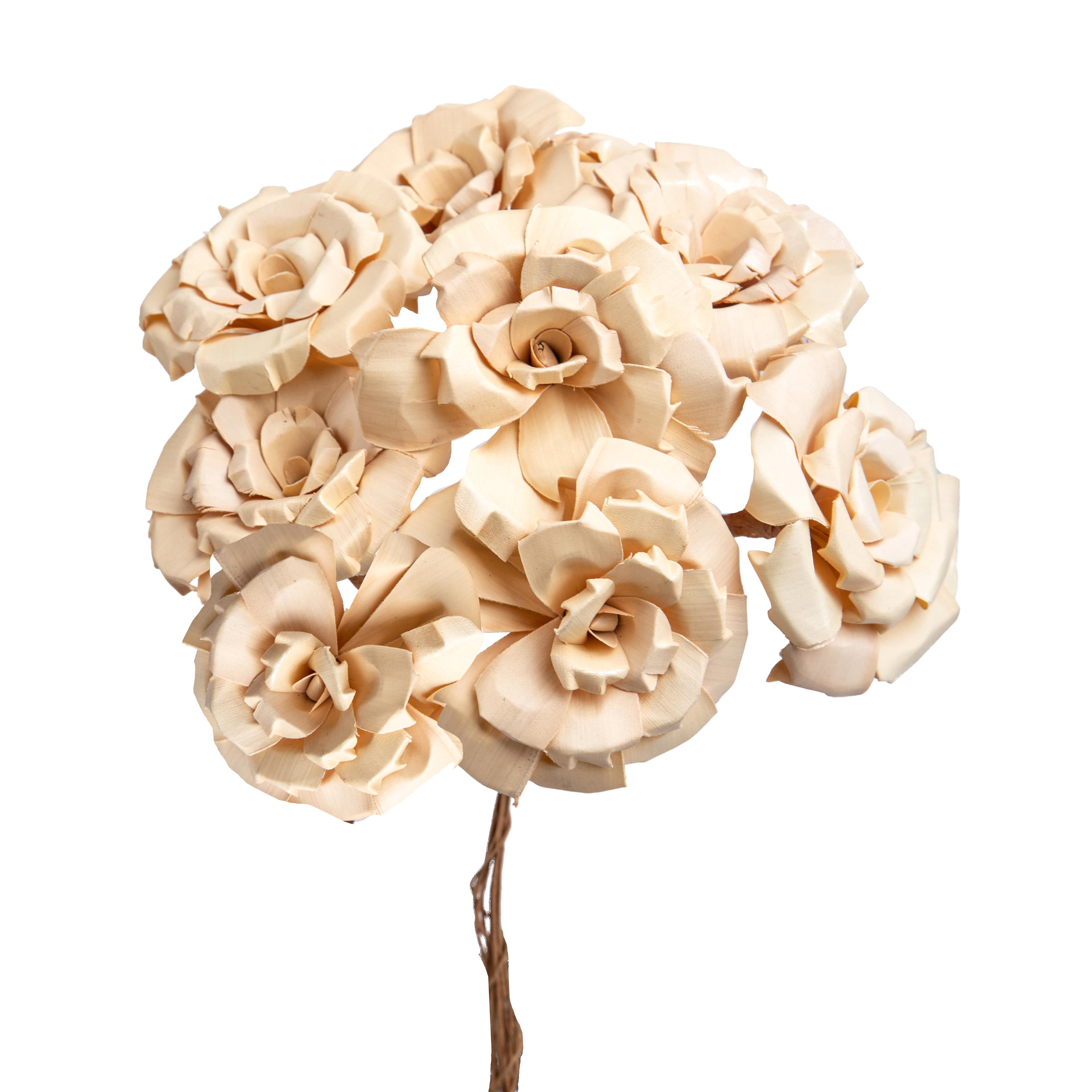 Kunstblumen, Konstruierte Blumen, PALM ROSE 6 CM 10 PZ 30 CM