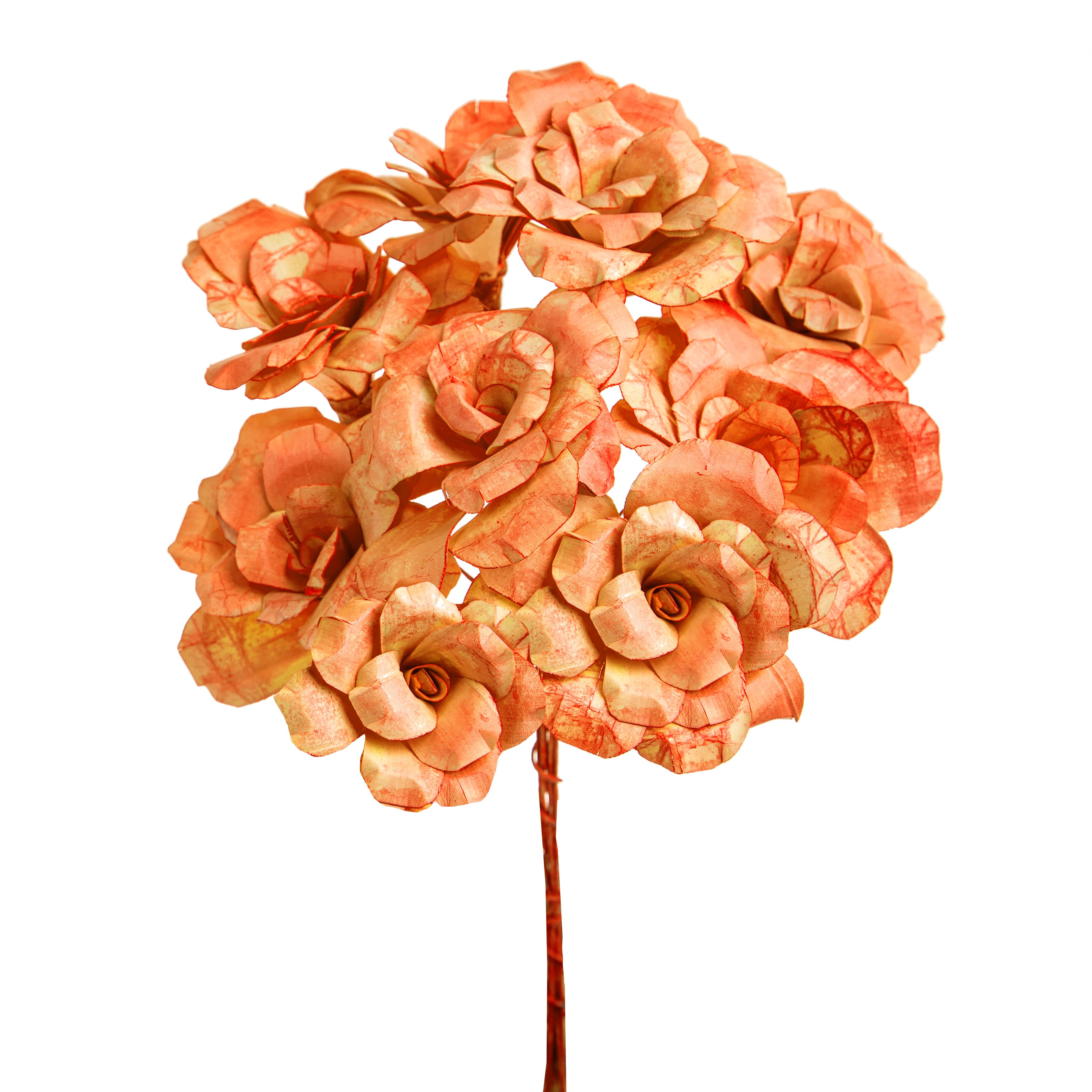 Kunstblumen, Konstruierte Blumen, PALM ROSE 10 PZ 6 CM COL. 30 CM