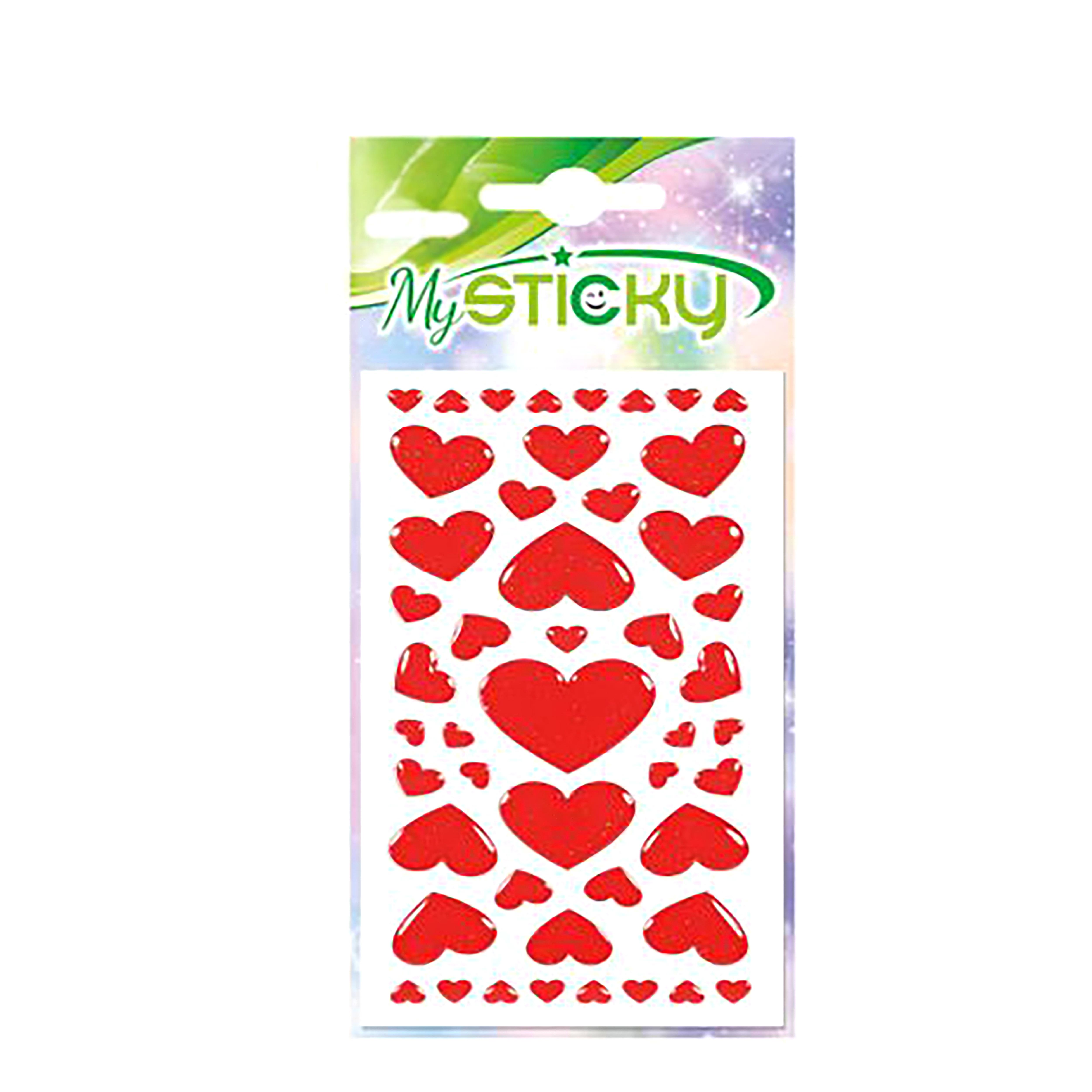 CUORI ROSSI TRIDIMENSIONALI GOMMATI