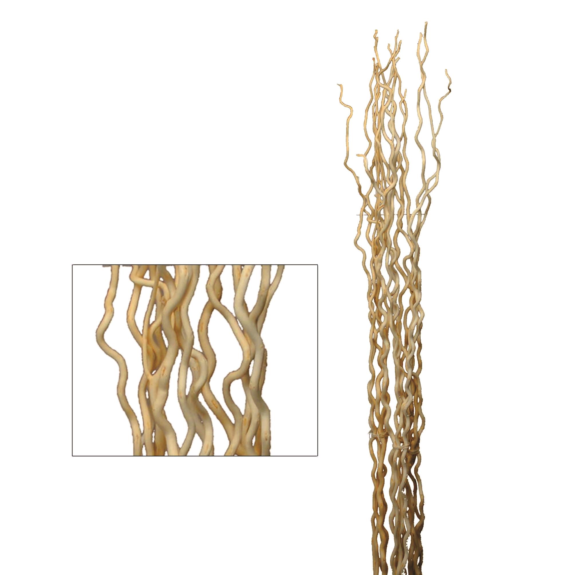 Trockenblumen, Bambus,Manzanit, Bänder und natürliche Strukturen, ONDA/KUWA 165H CM 5 PZ SBIANC.