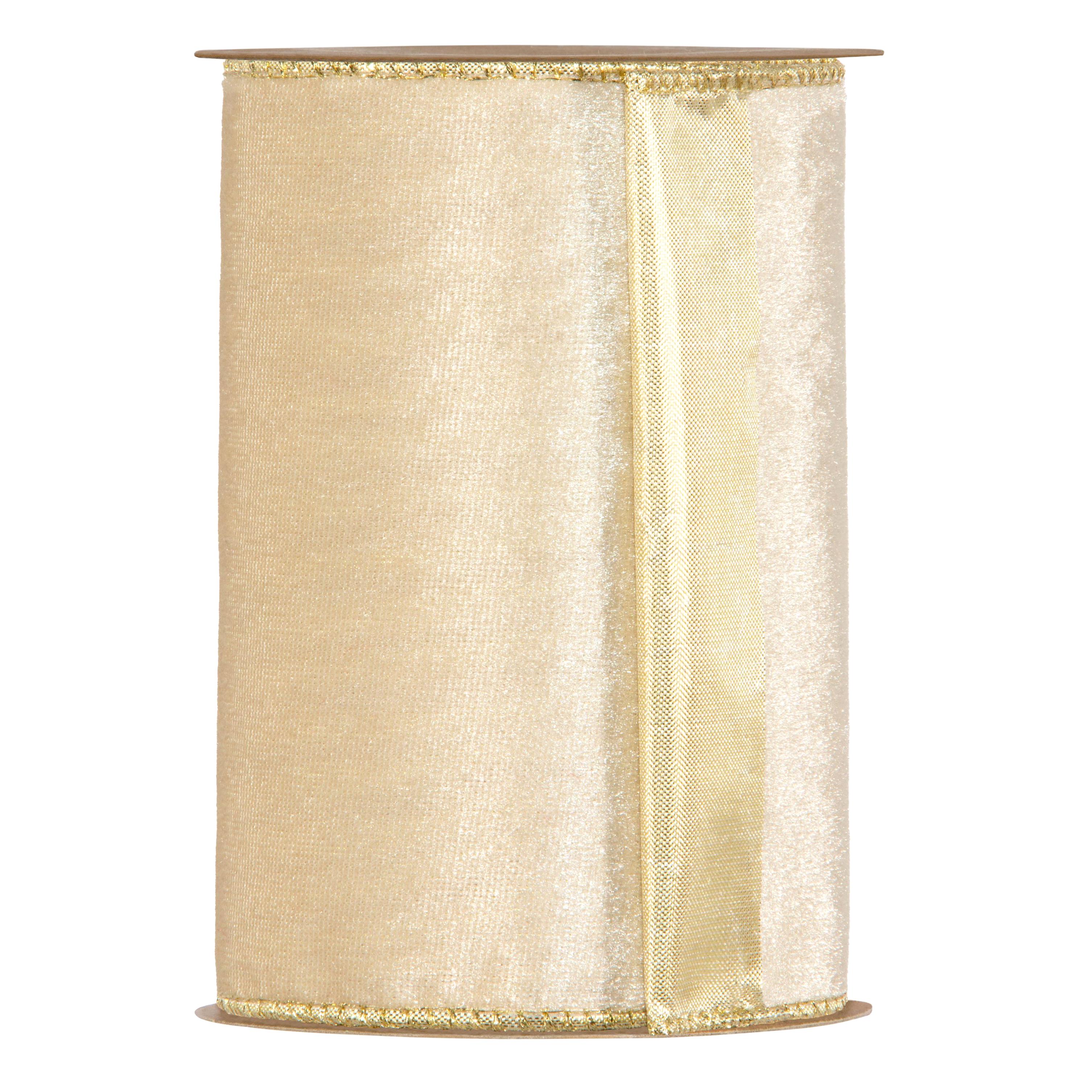 NASTRO VELLUTO 14 CM 10 MT DIETRO ORO
