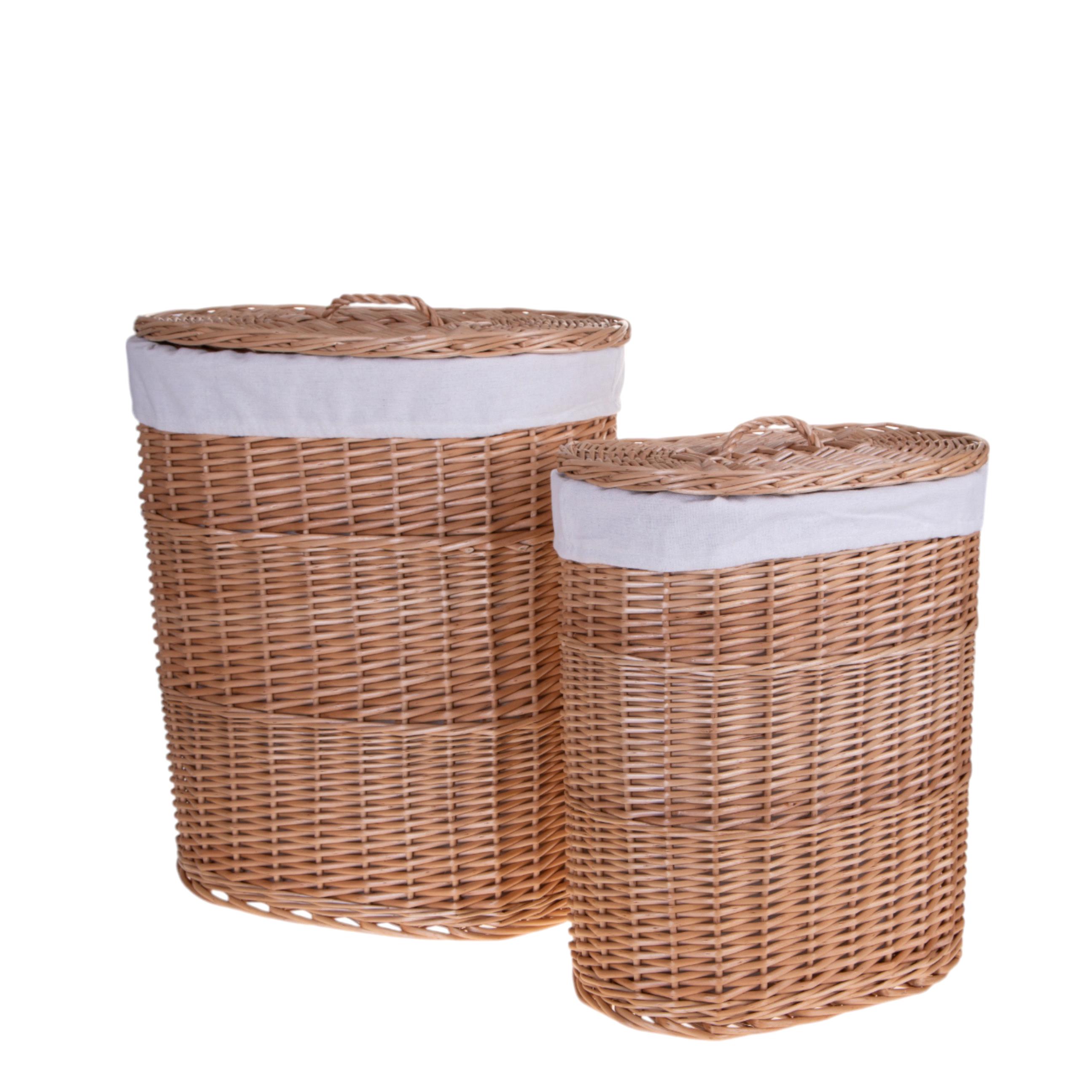 BASKETWORKS, DIFFERENT BASKETS, SET/2 P/BIANCHERIA 41XH.48 CM