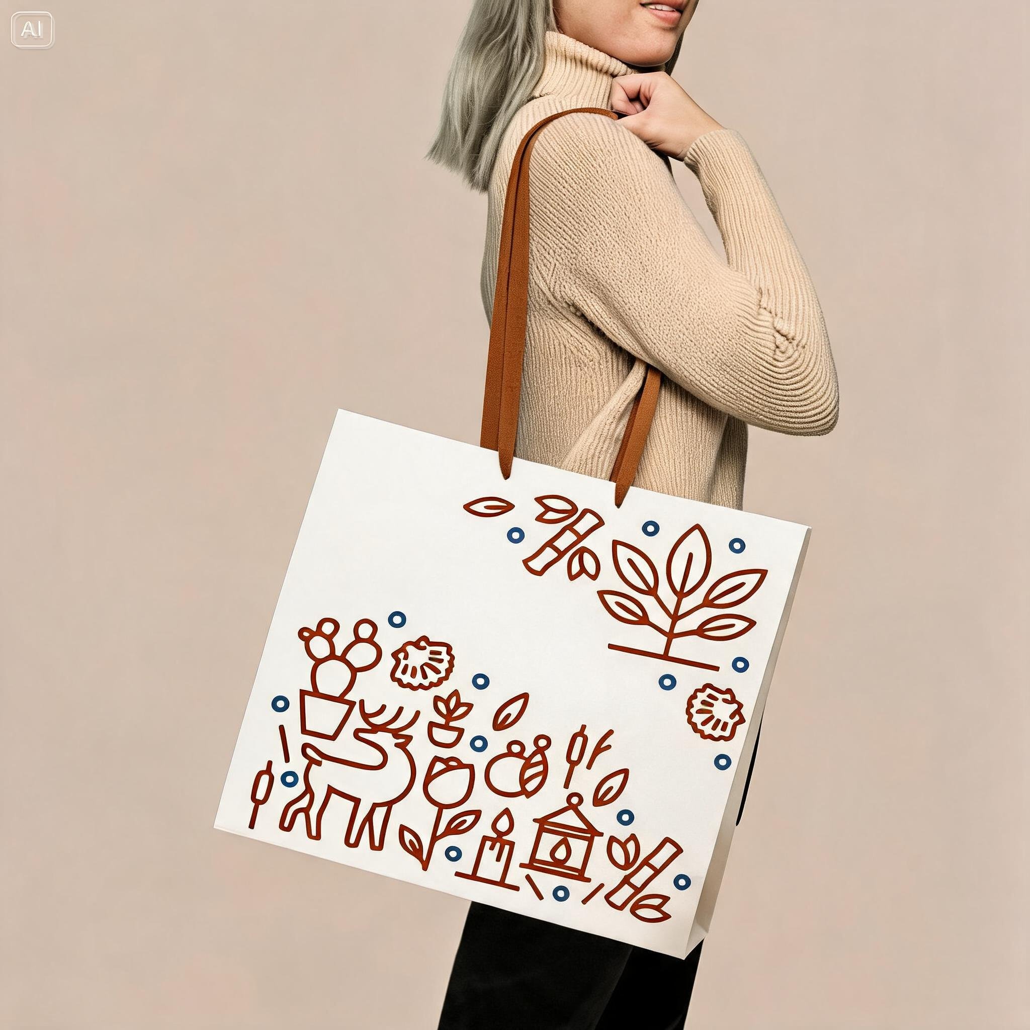 SHOPPER 33X12,5XH33 CM C/MANICI E LOGO