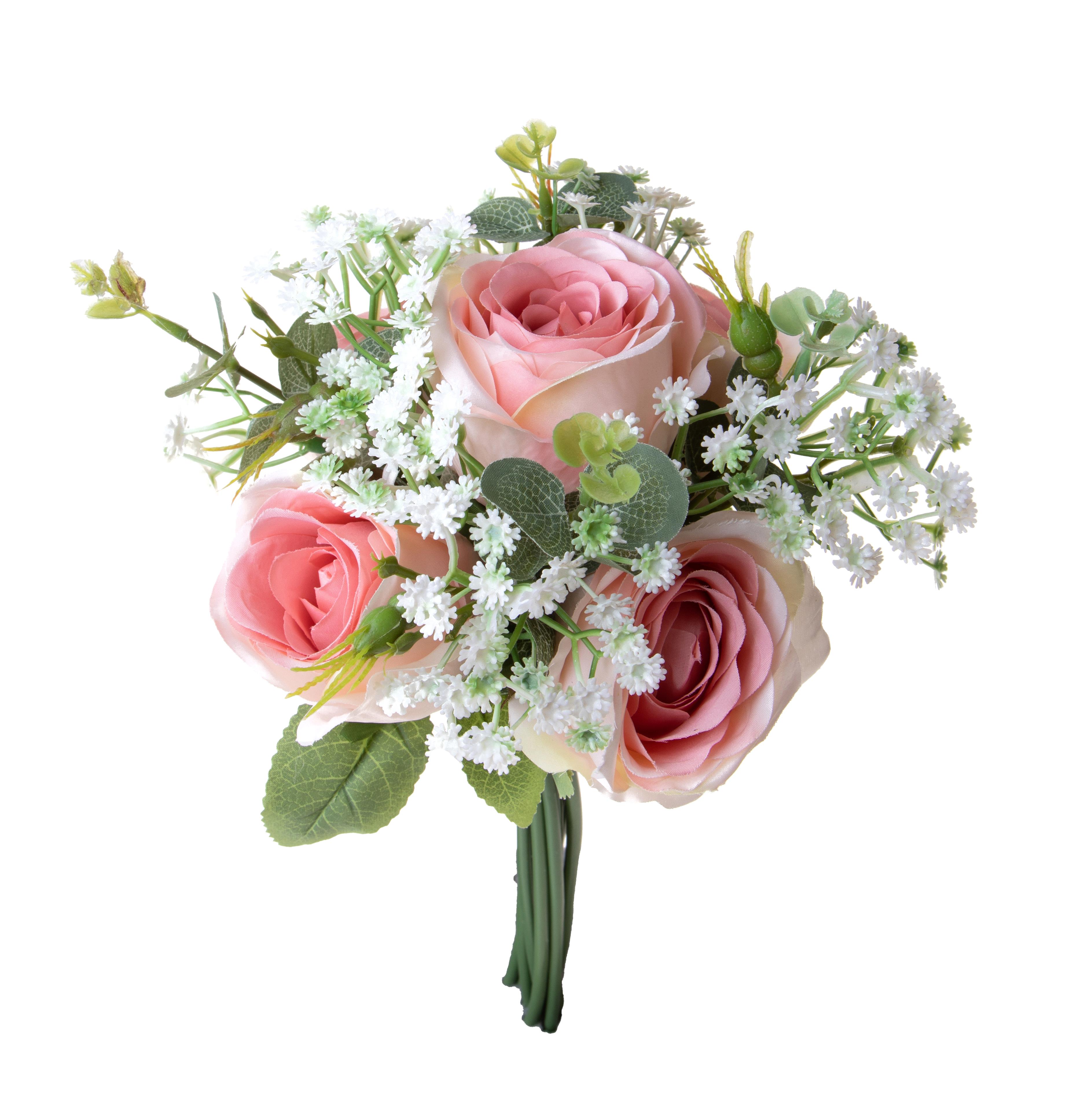 BOUQUET ROSE/GYPSOPHILA 32 CM