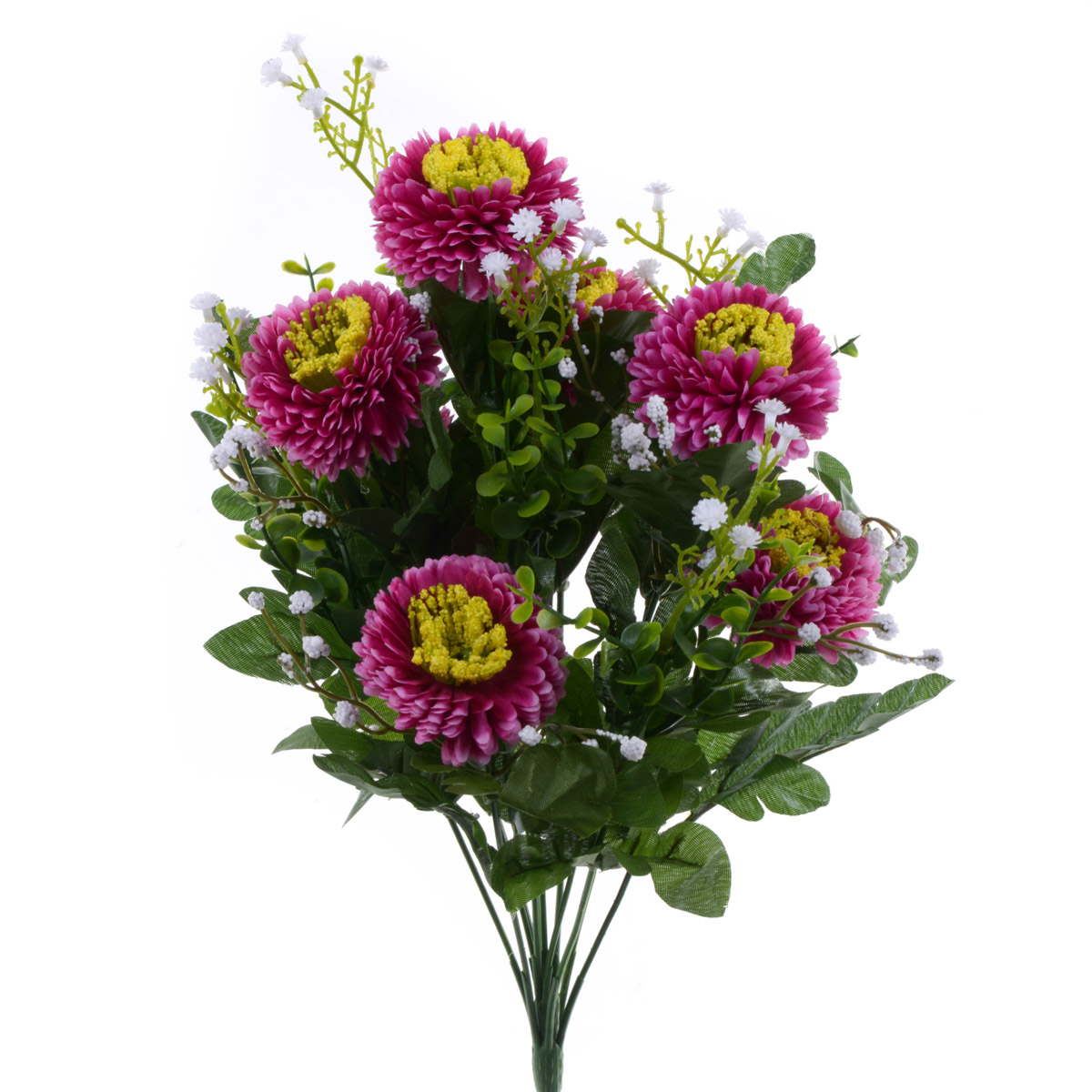 Kunstblumen, Blühende gem. Blumen, BOUQUET ASTER PON PON H.42 CM