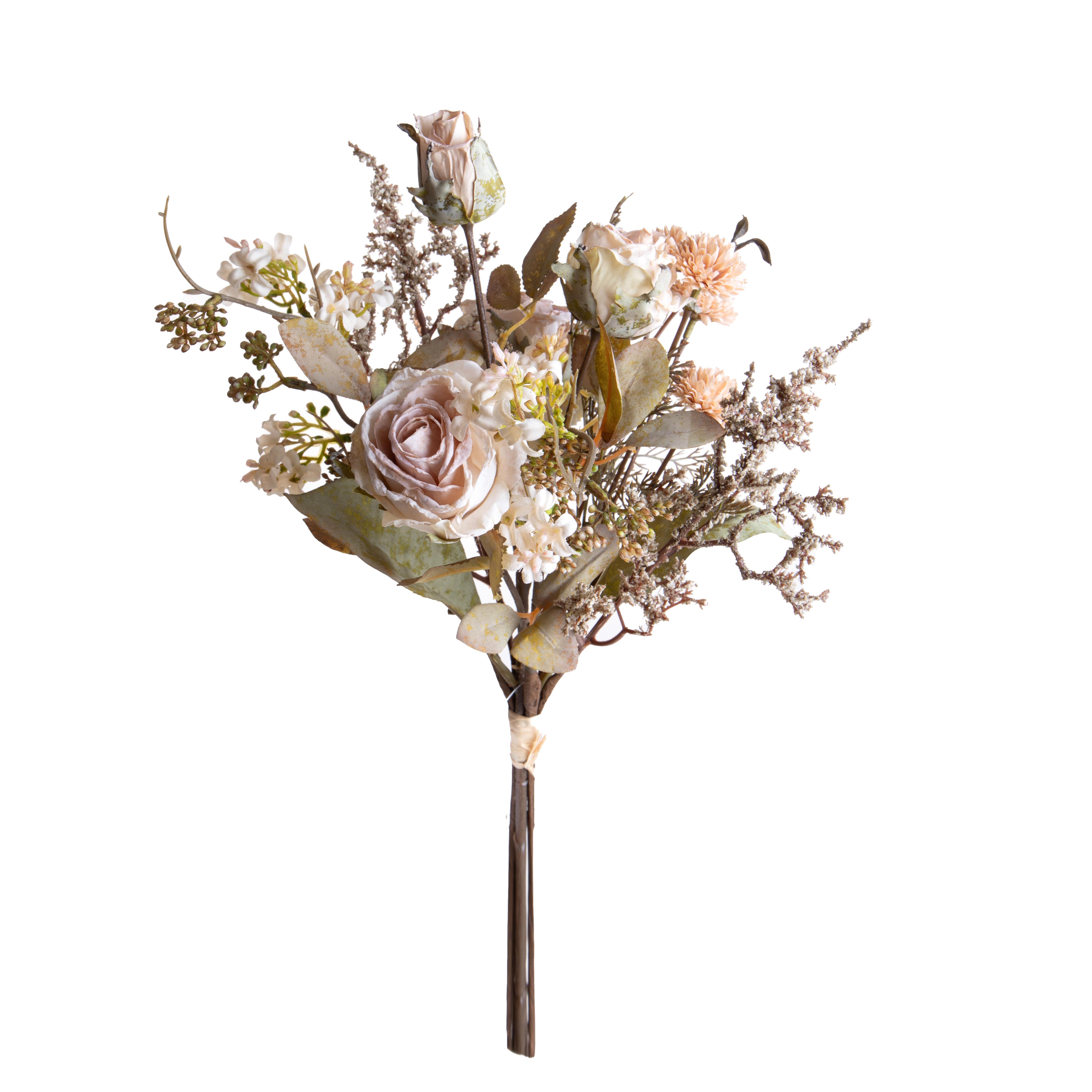 Fleurs artificielles, Bouquets de fleurs, BOUQUET ROSE X 6 54 CM ANTICO