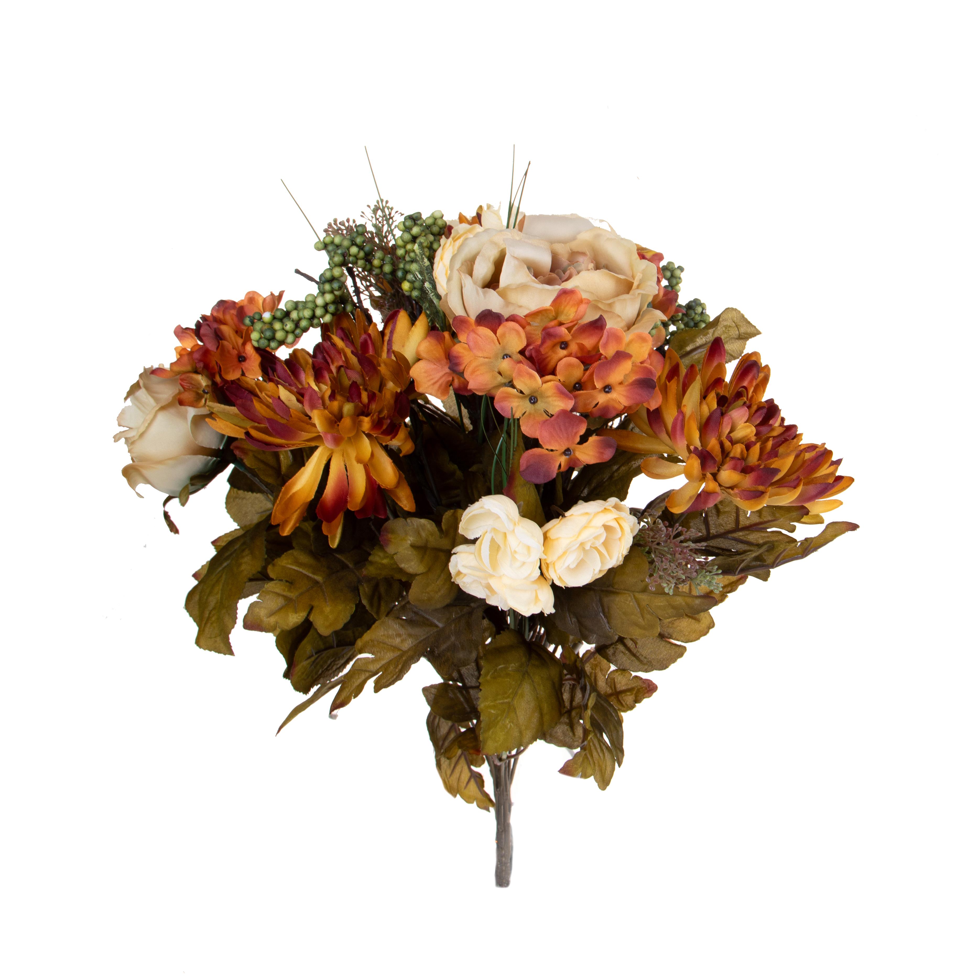 BOUQUET ROSE/DALIA 34 CM