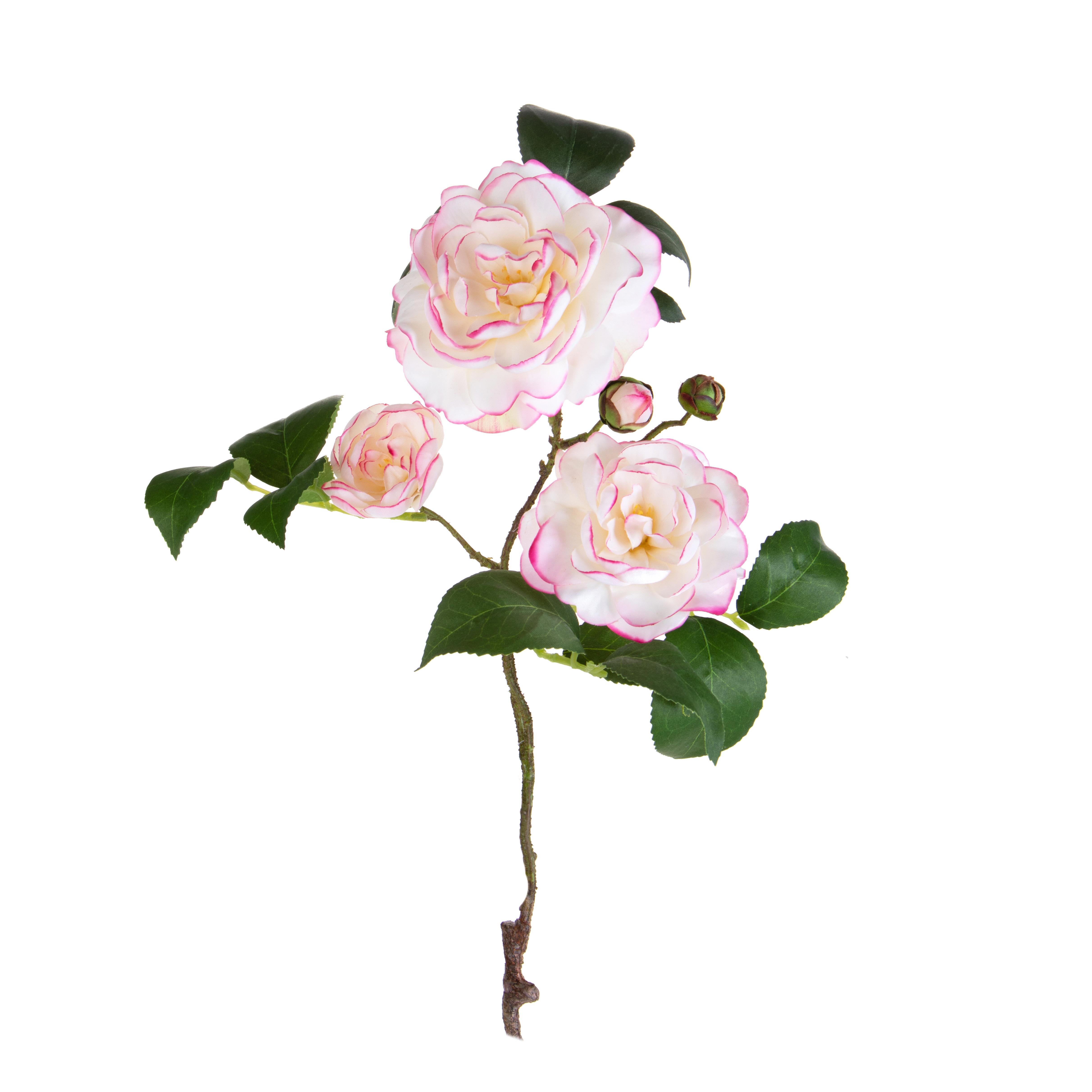 ARTIFICIAL FLOWERS, CALLA LILY,CAMELLIA, CAMELIA 3 FF + 2 B. 68 CM RAMO