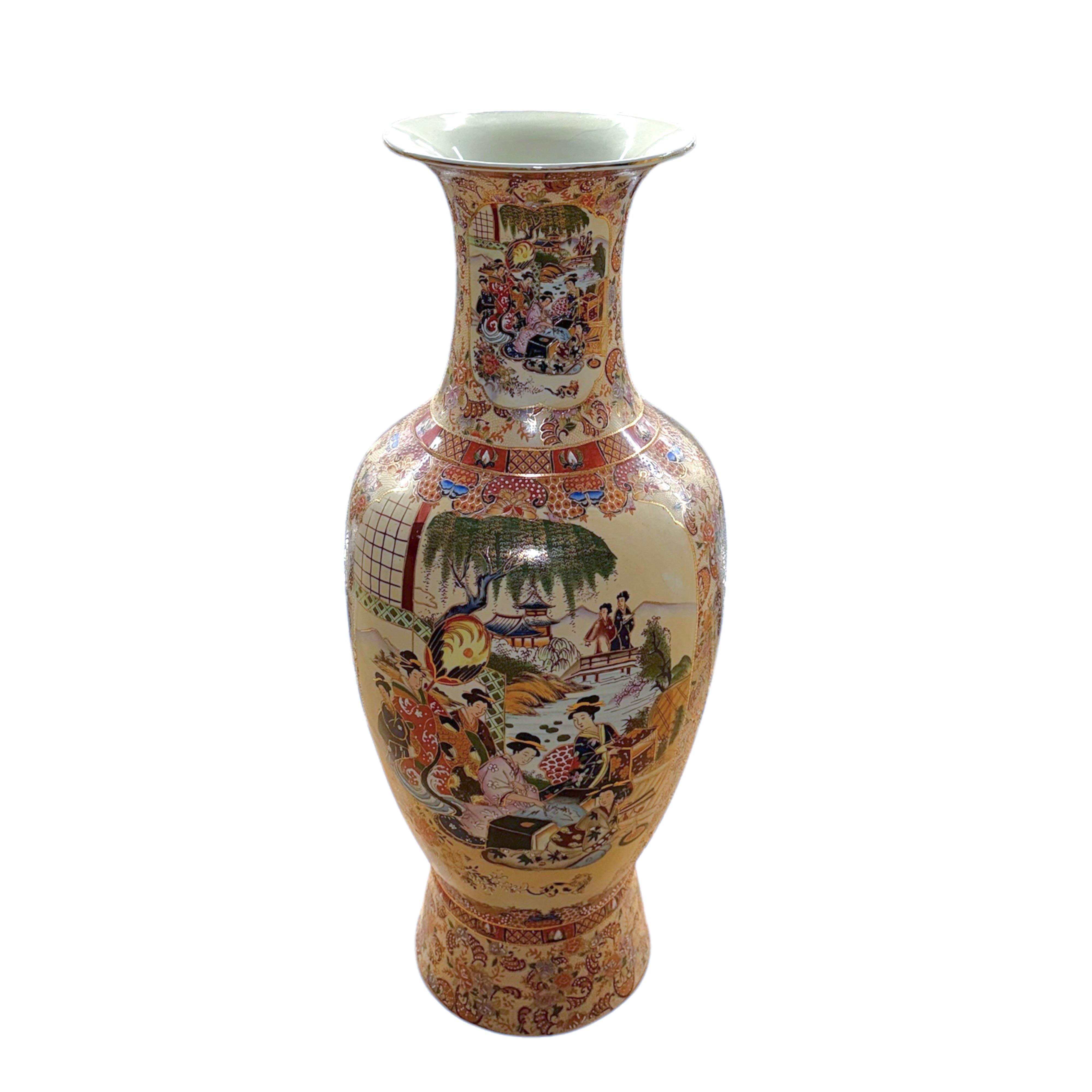 VASO PORCELLANA D.36XH.95 CM DIPINTO**