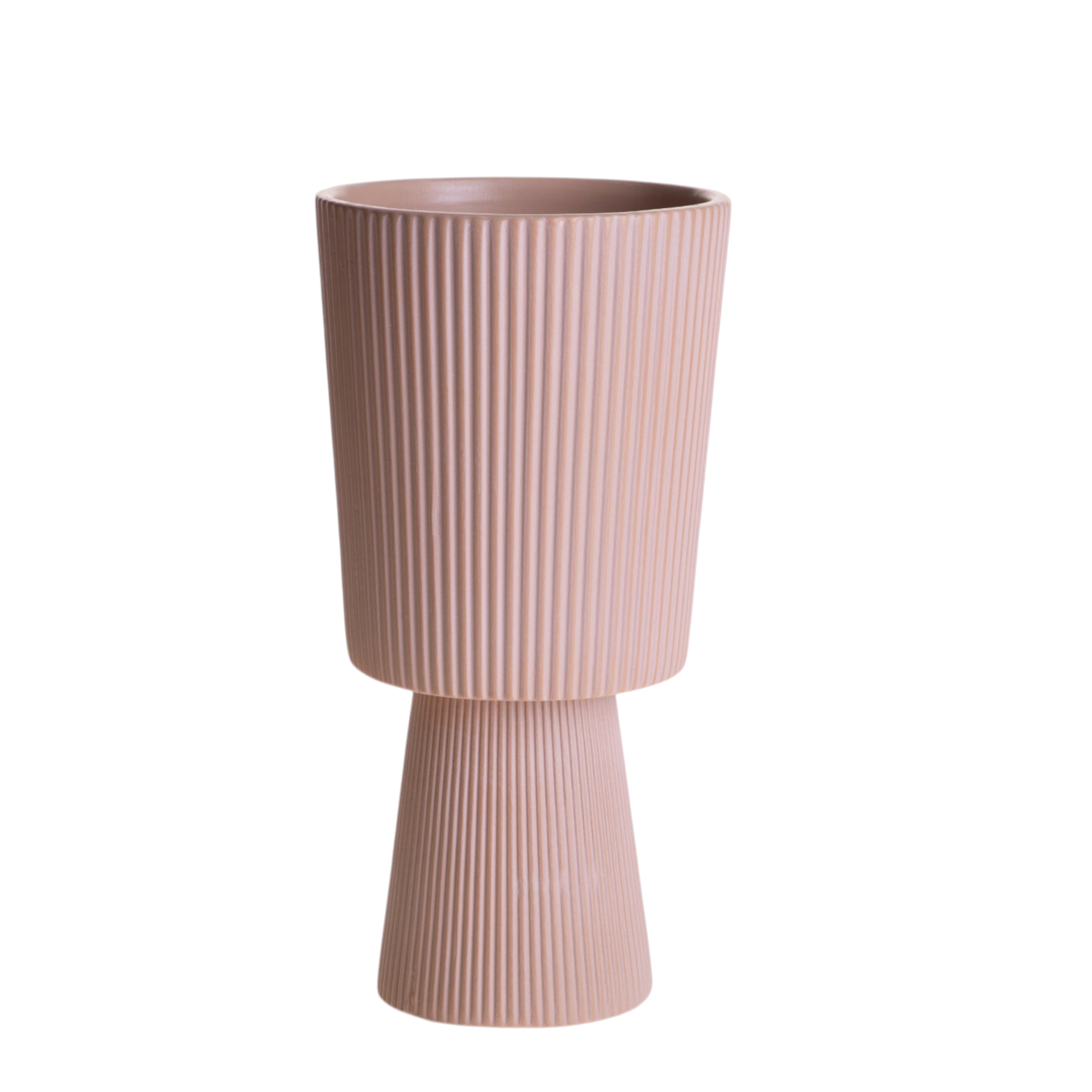 Home decors and accessories, CERAMICS, VASO D.15XH.29,5 C/BASE