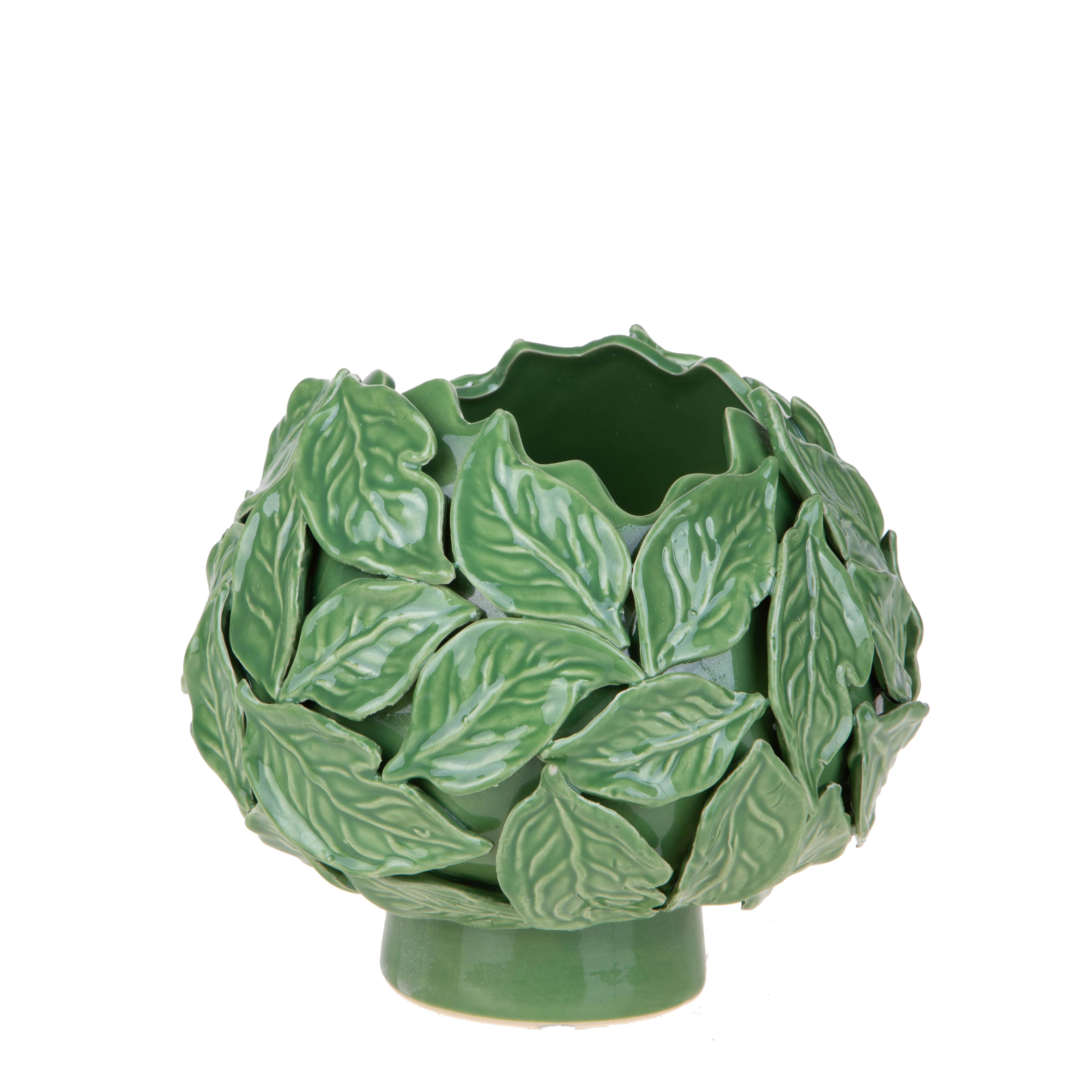 VASO D.23,5XH.19,5 CM C/FOGLIE