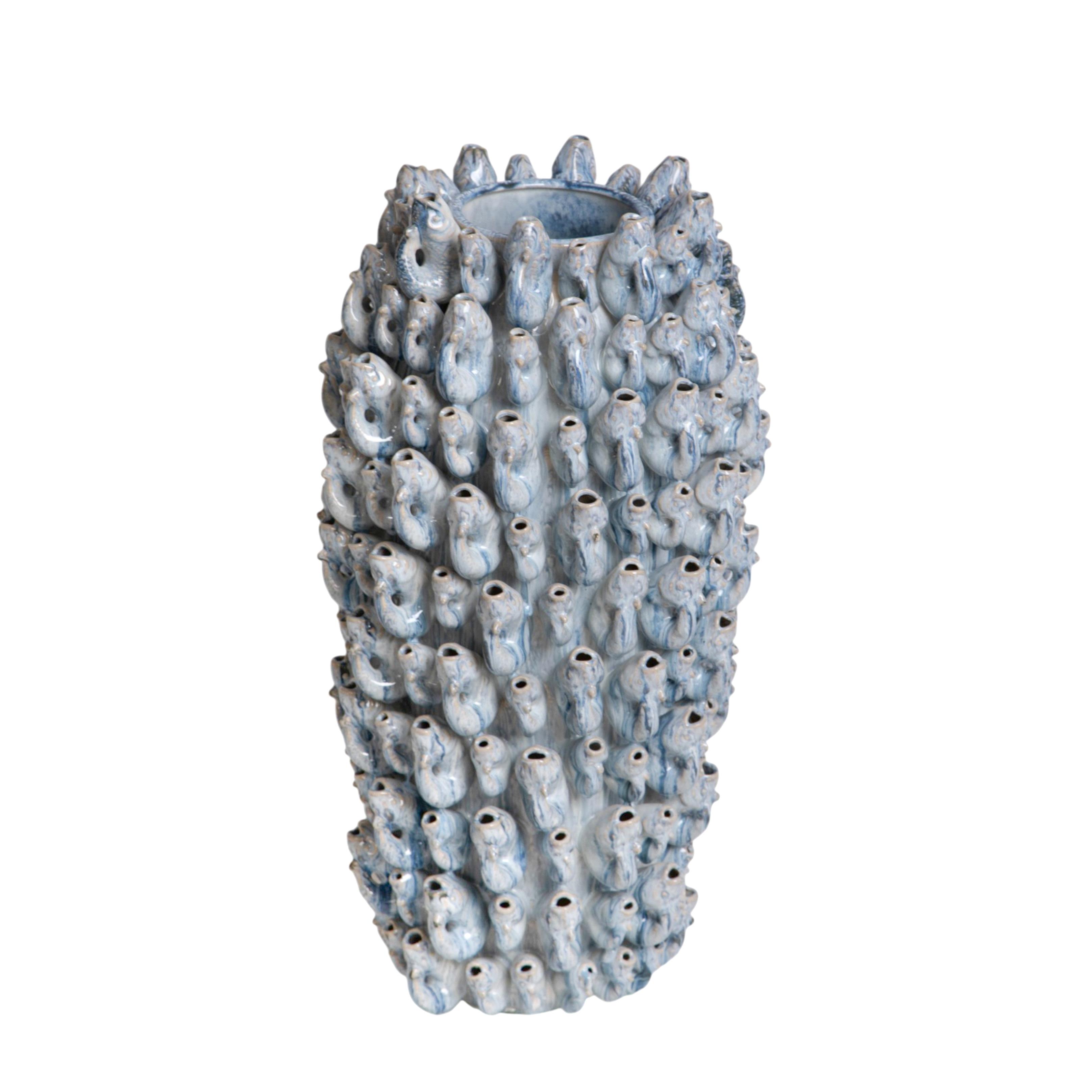 VASO D.32,5XH.63 CM C/PESCI IN RILIEVO