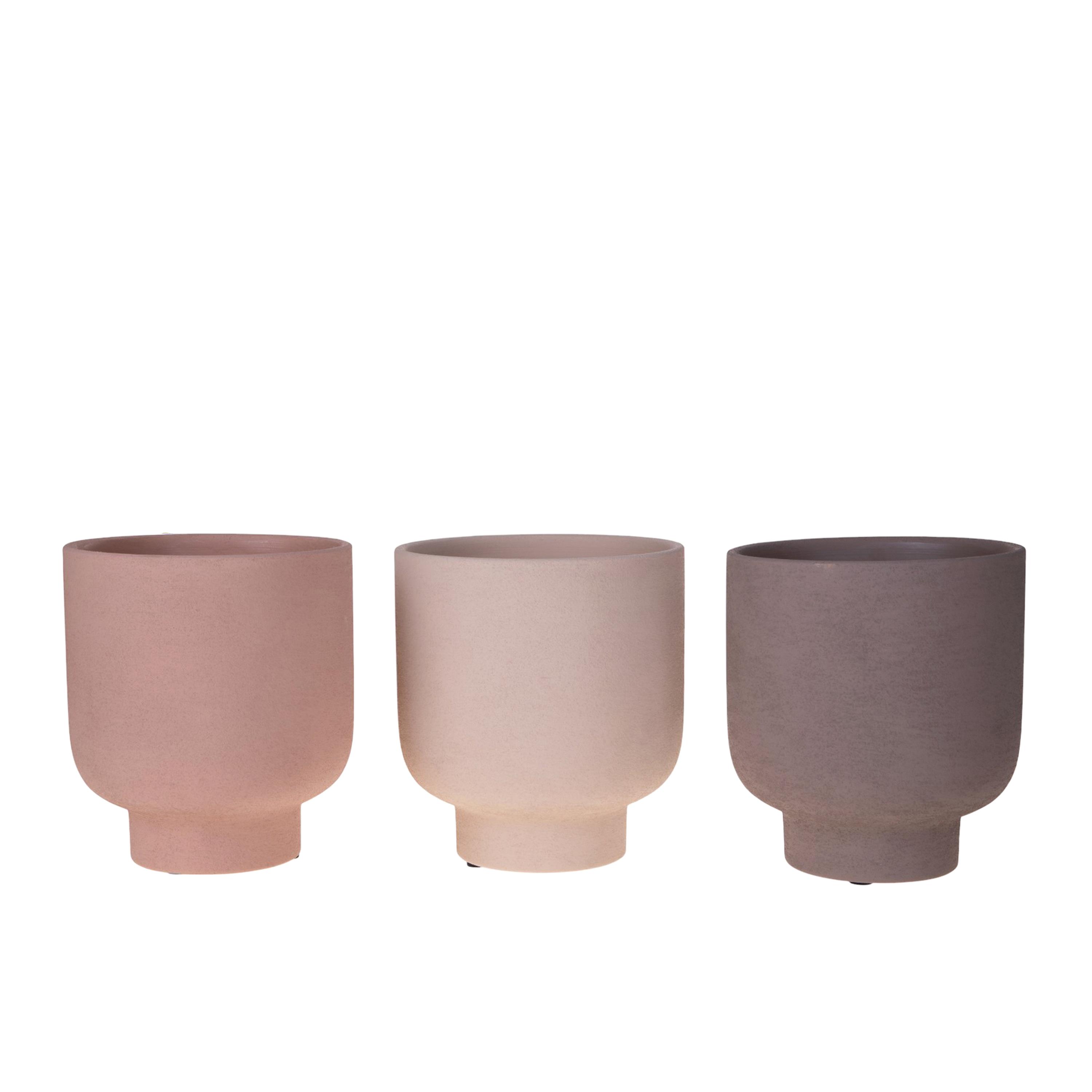 SET/3 CACHEPOT D.15XH.16,5 CM C/PIEDE
