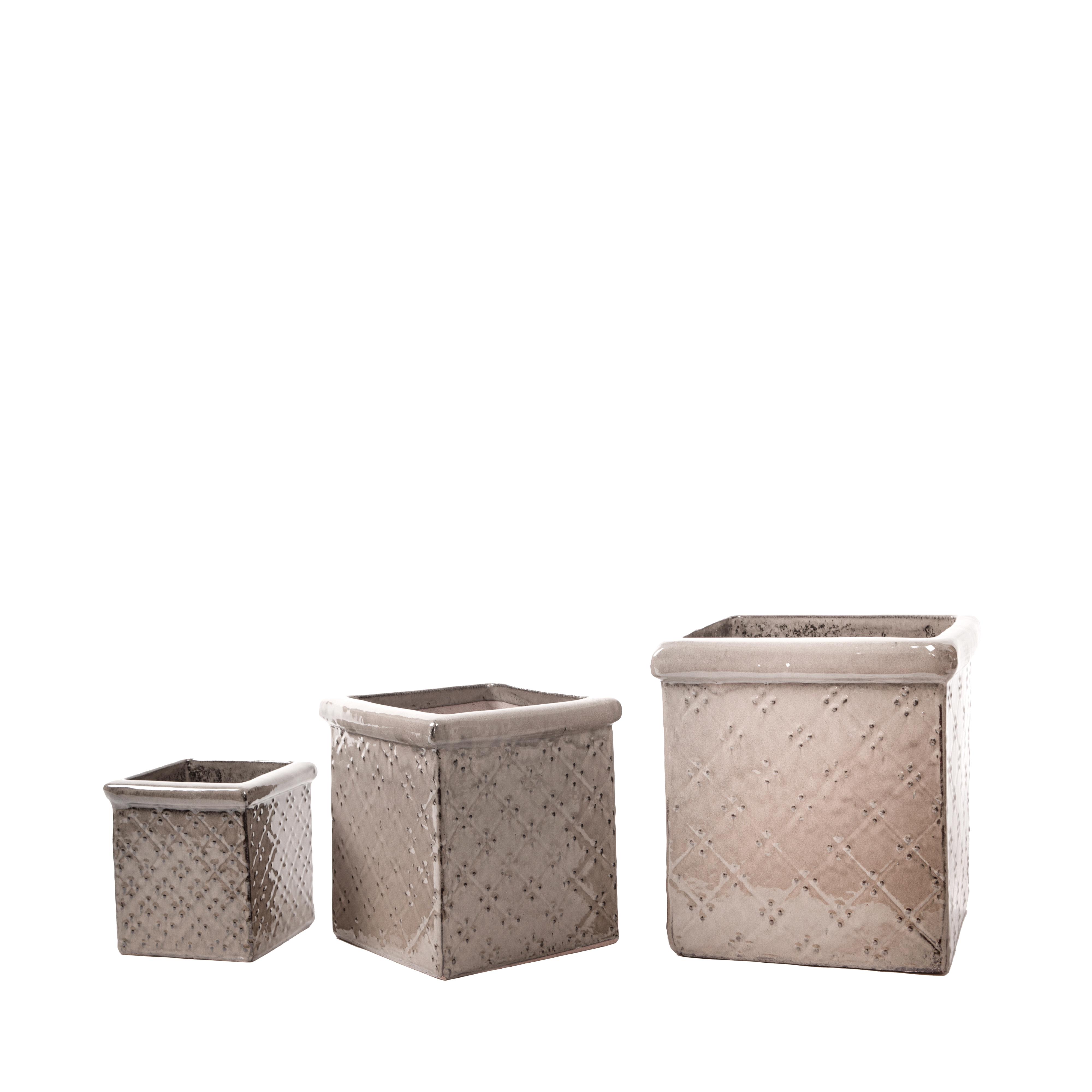 SET/3 36/28/20 CM VASI CUBO