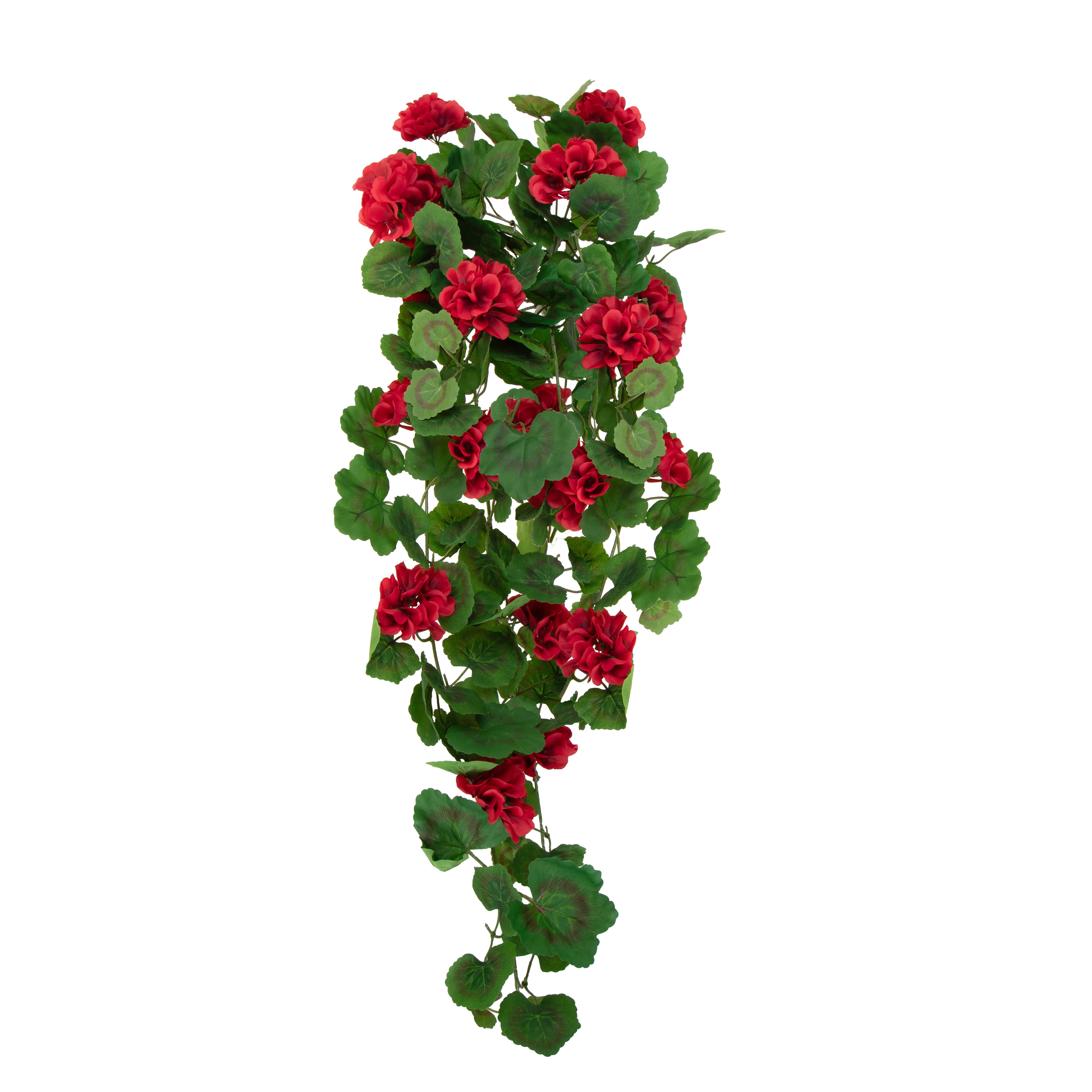 Kunstblumen, Fallende Blumen, GERANIO CADENTE 113 FIORI 126FGL 90 CM