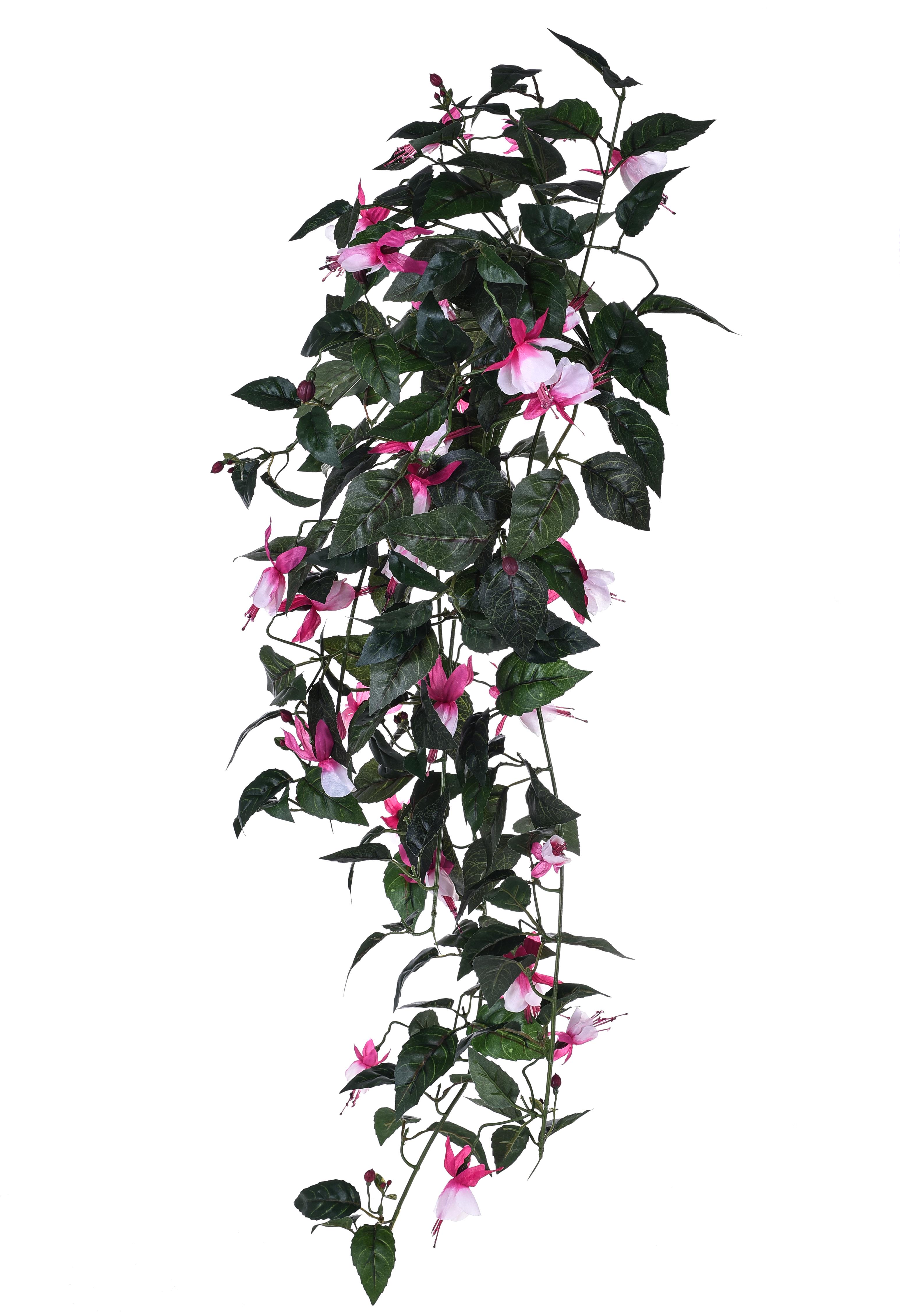 ARTIFICIAL FLOWERS, FLOWERED AND VINE BUSHES, FUXIA PENDENTE 80 CM