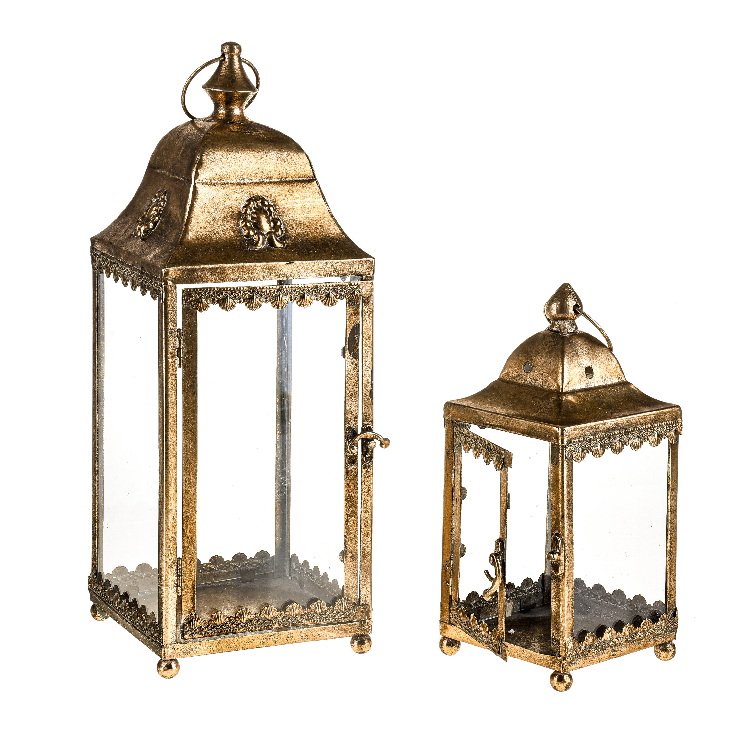 SET/2 LANTERNA METALLO H 41 CM