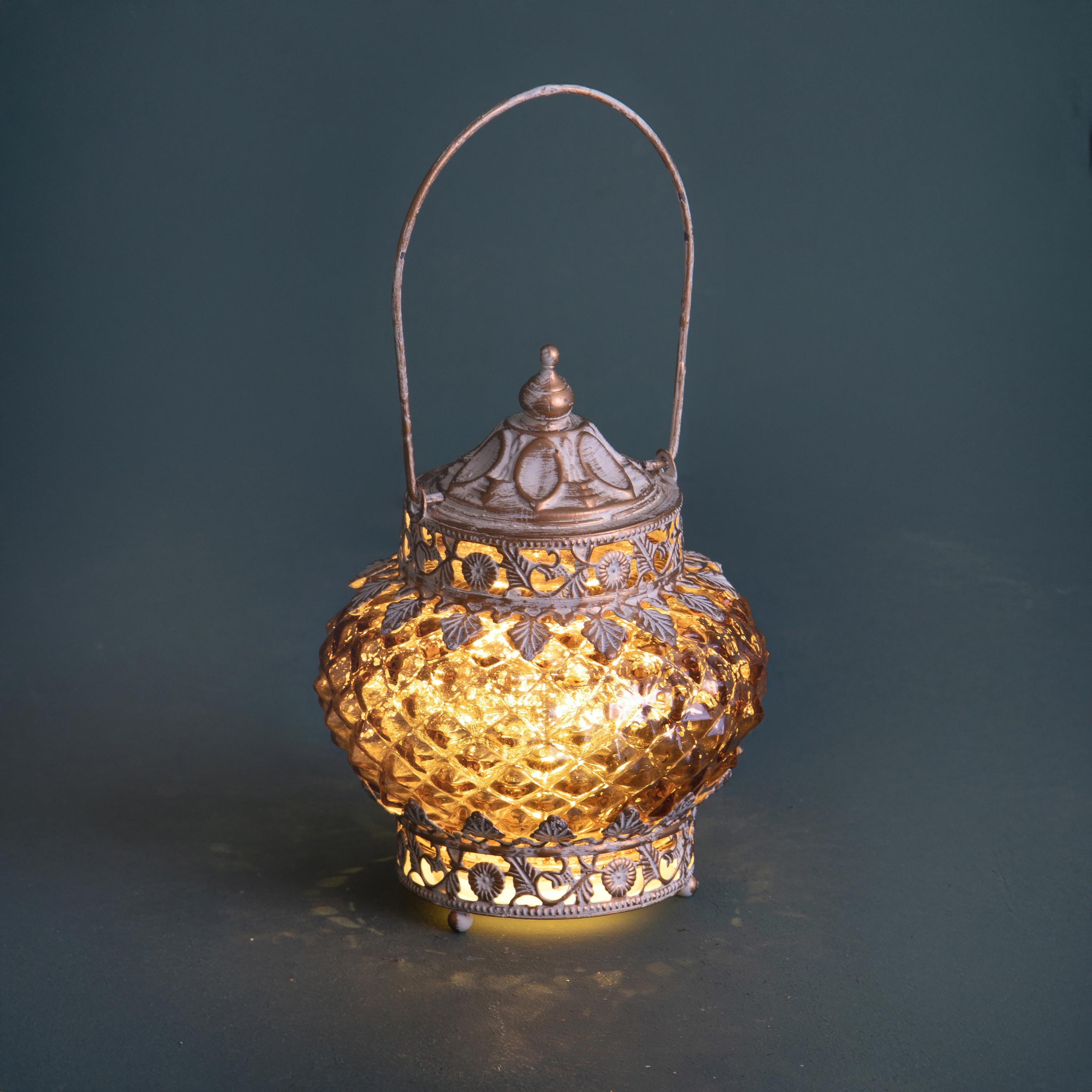 LANTERNA DAMASCO C/LED  H.15 CM