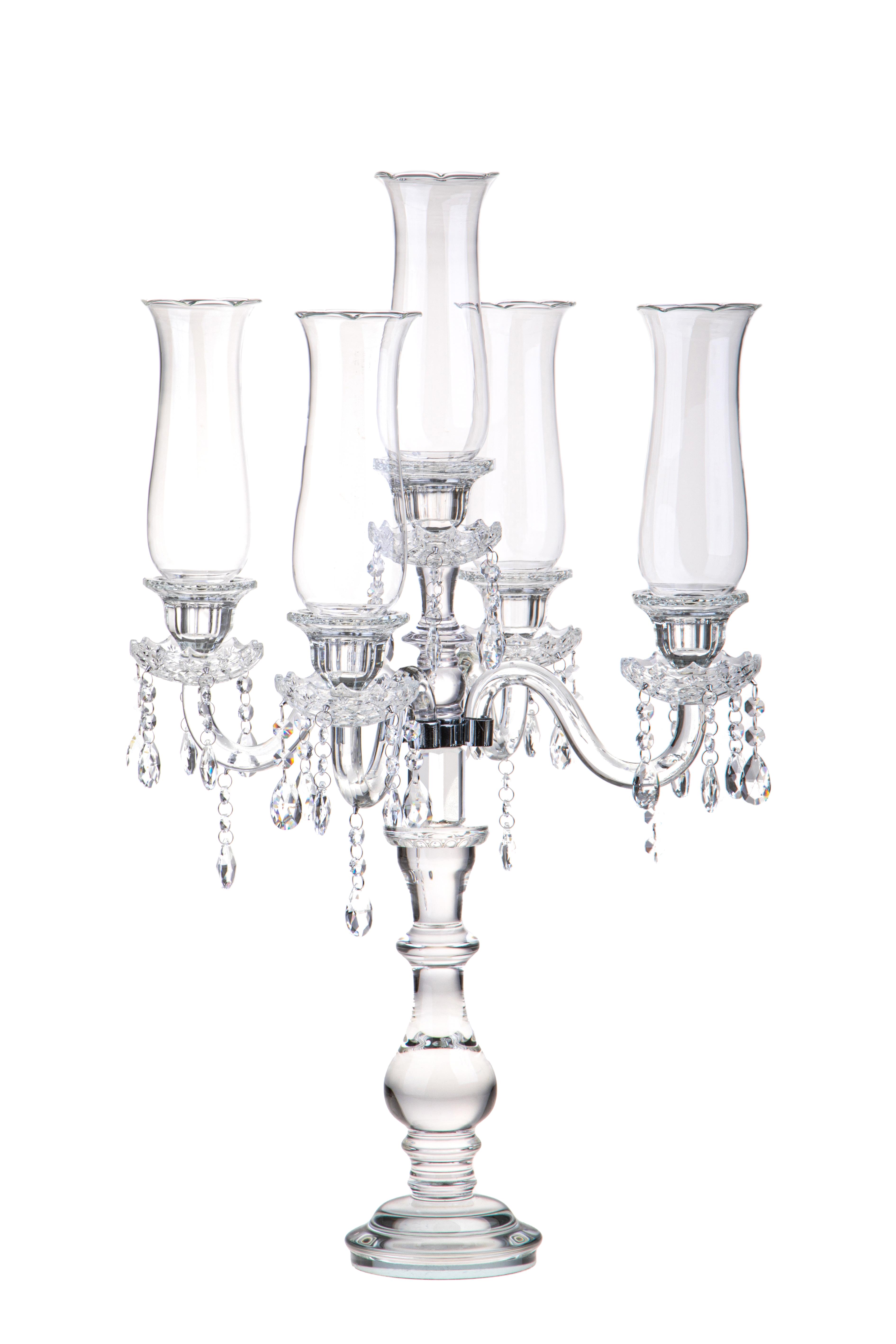 CANDELE, Candelieri, P/CANDELE X 5 H.79 CM CRISTALLO C/PAFIAM