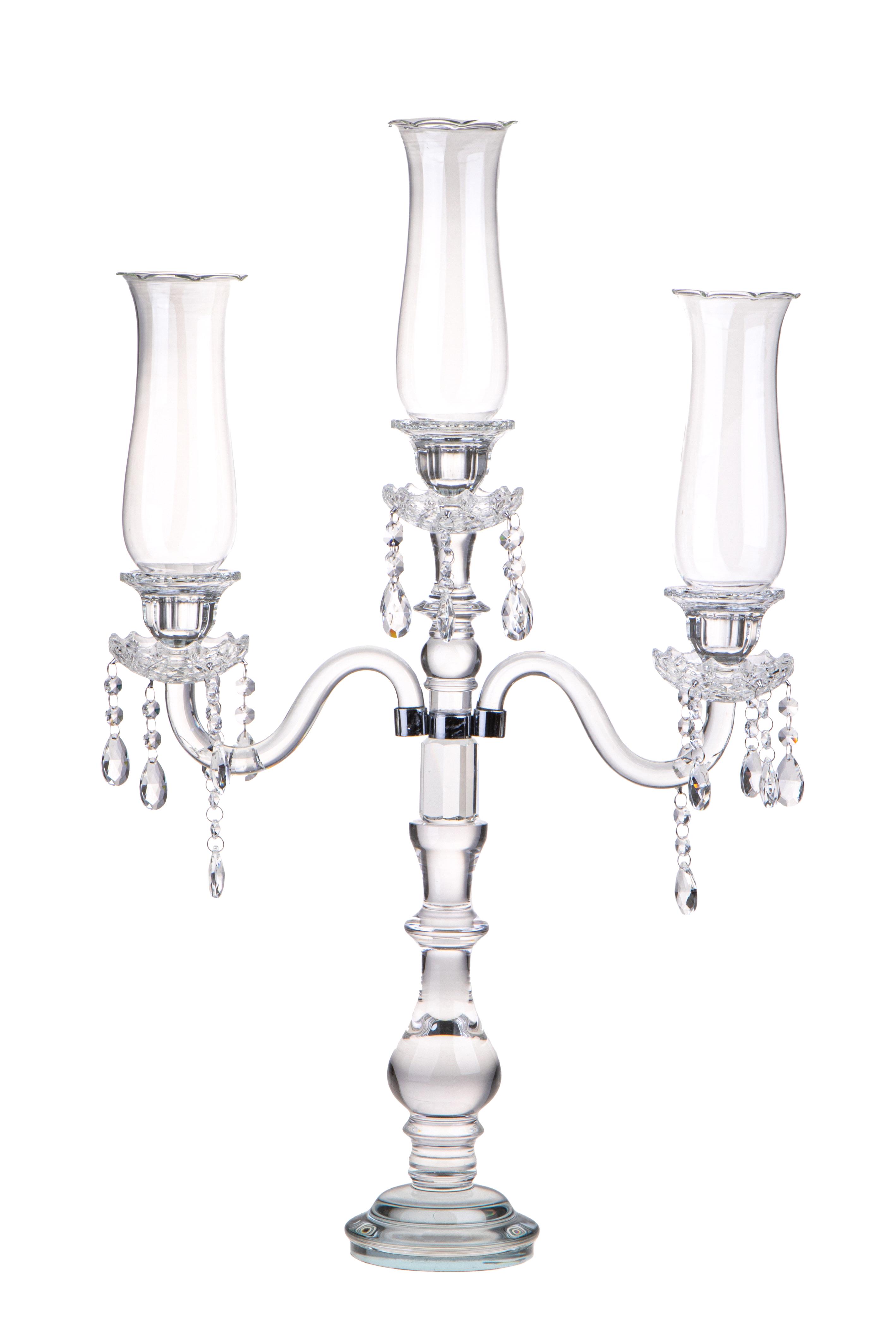 CANDELE, Candelieri, P/CANDELE X 3 H.77CM CRISTAL.C/PARAF.