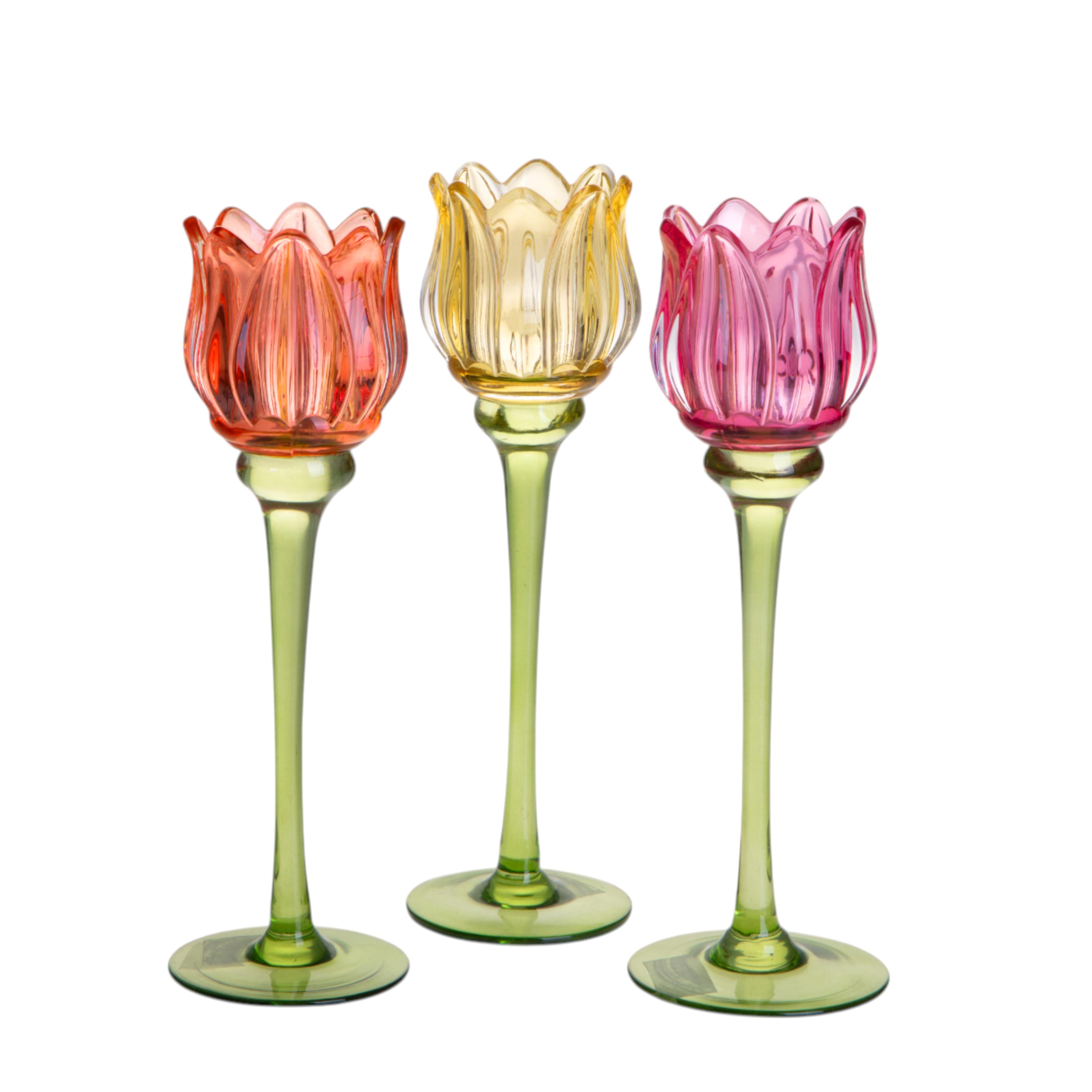 P/TEALIGHT 7,5XH.26 CM TULIPANO