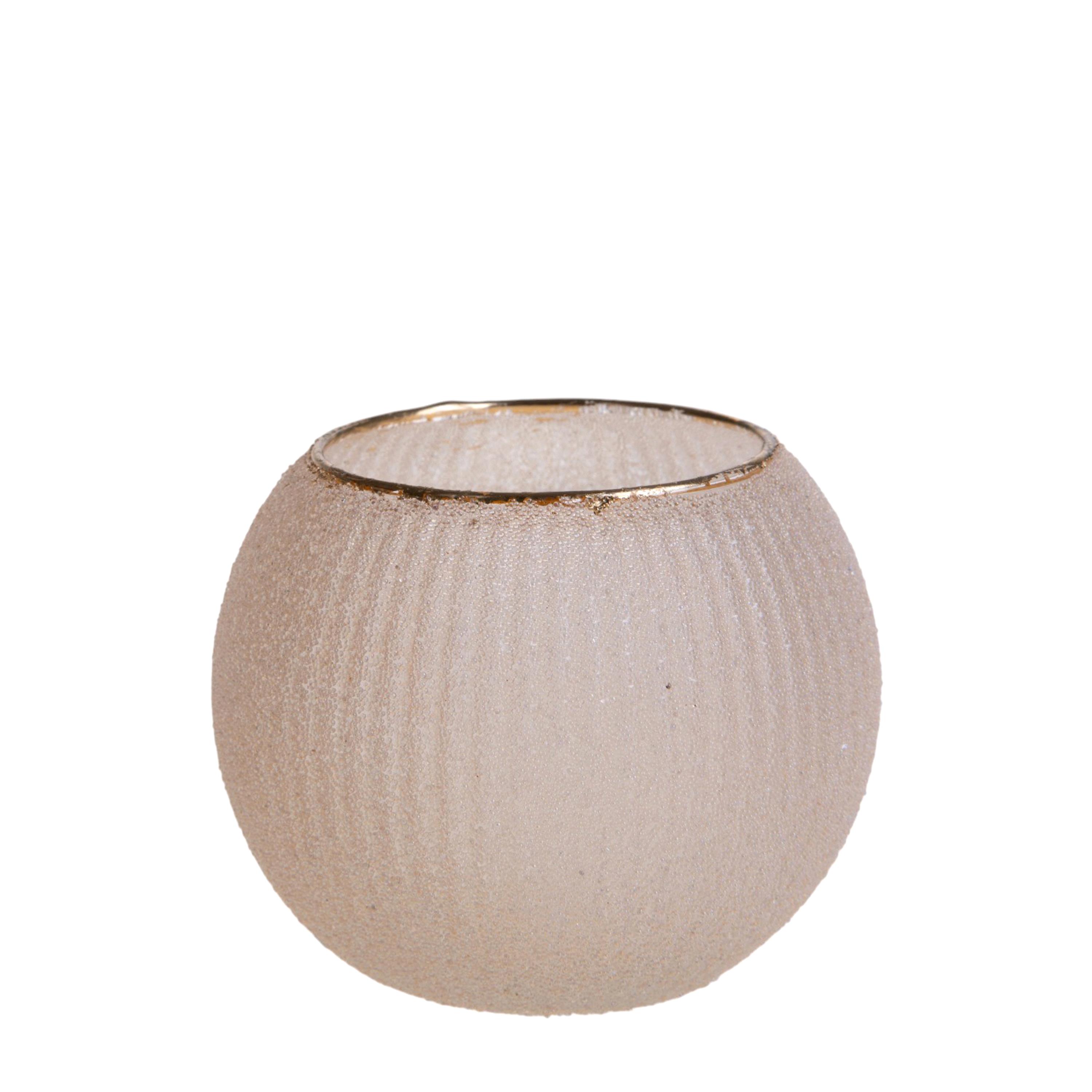 P/TEALIGHT D.10 X H 8 CM C/MICRO PERLE