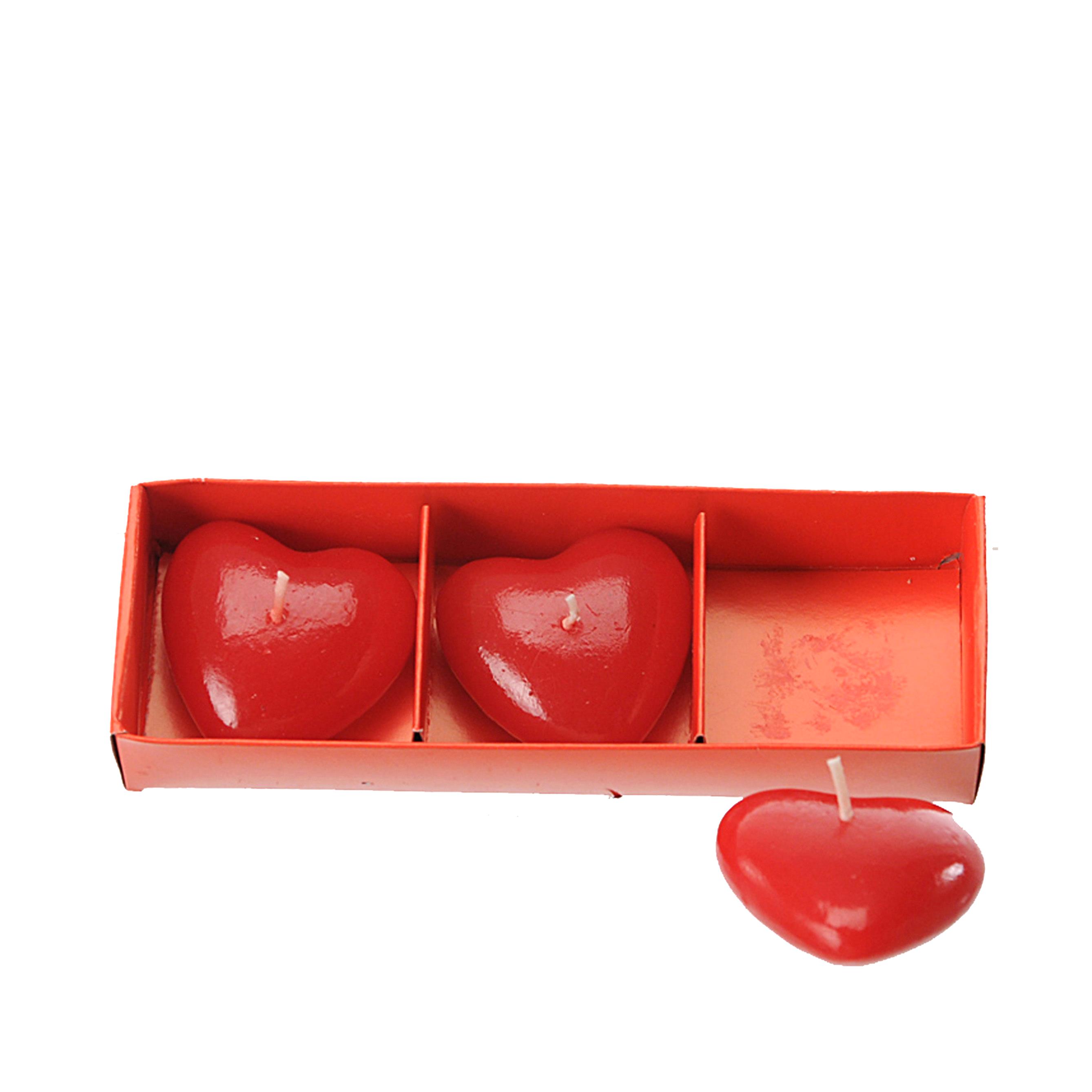 CANDELE A CUORE 3 PZ 5 CM