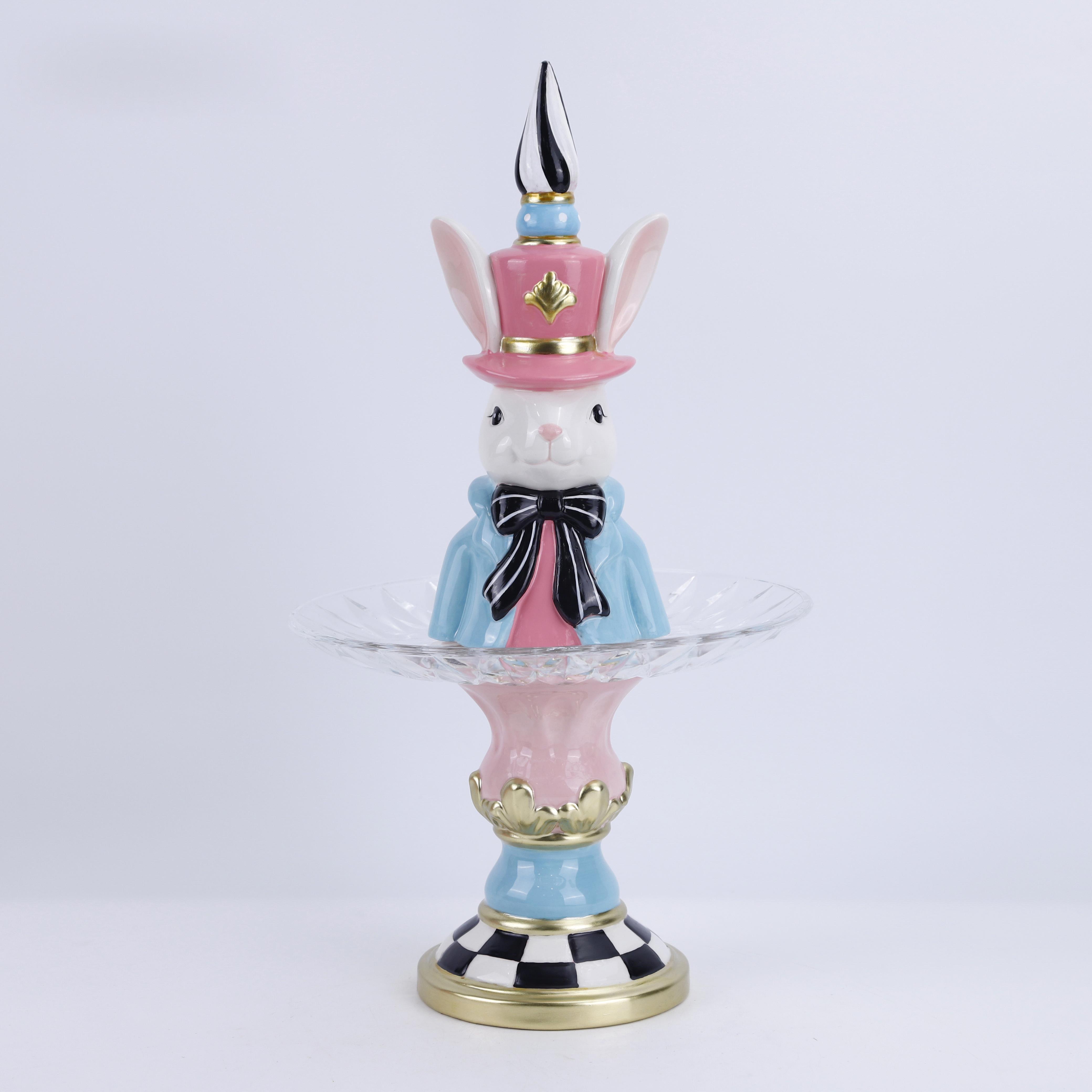 CONIGLIO 24,5XH.43,5 CM C/PIATTO CLEAR