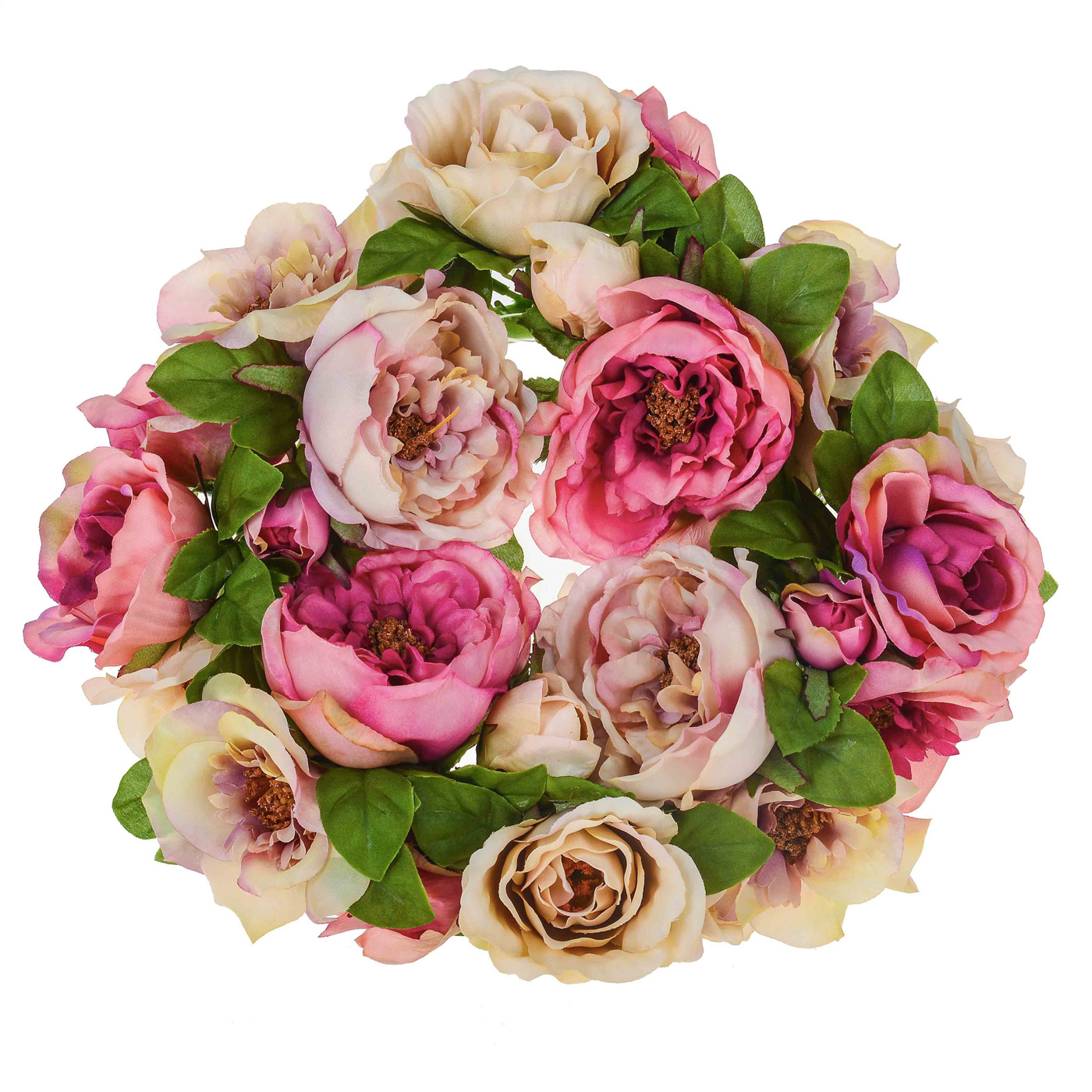 Fleurs artificielles, Couronnes et tresses décorées, CORONCINA C/ROSE D.30,5 CM