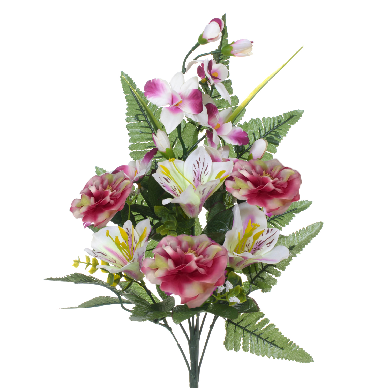 ARTIFICIAL FLOWERS, FRONTAL FLOWERED BUSHES, FRONTALE 59 CM DALIA/ASTROMERIA