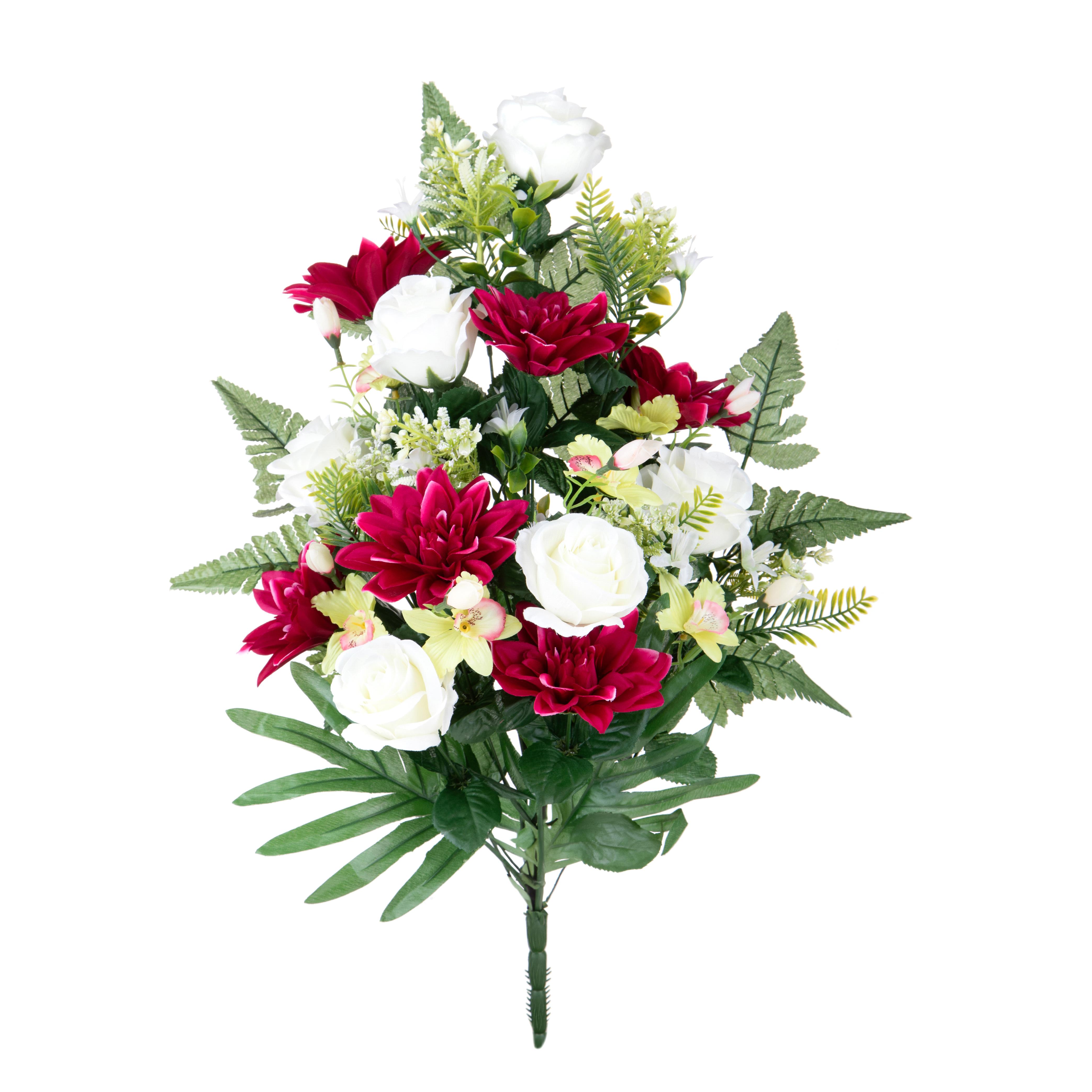 Fleurs artificielles, Bouquets fleuris frontale, FRONTALE C/DALIE X 24 H.62 CM