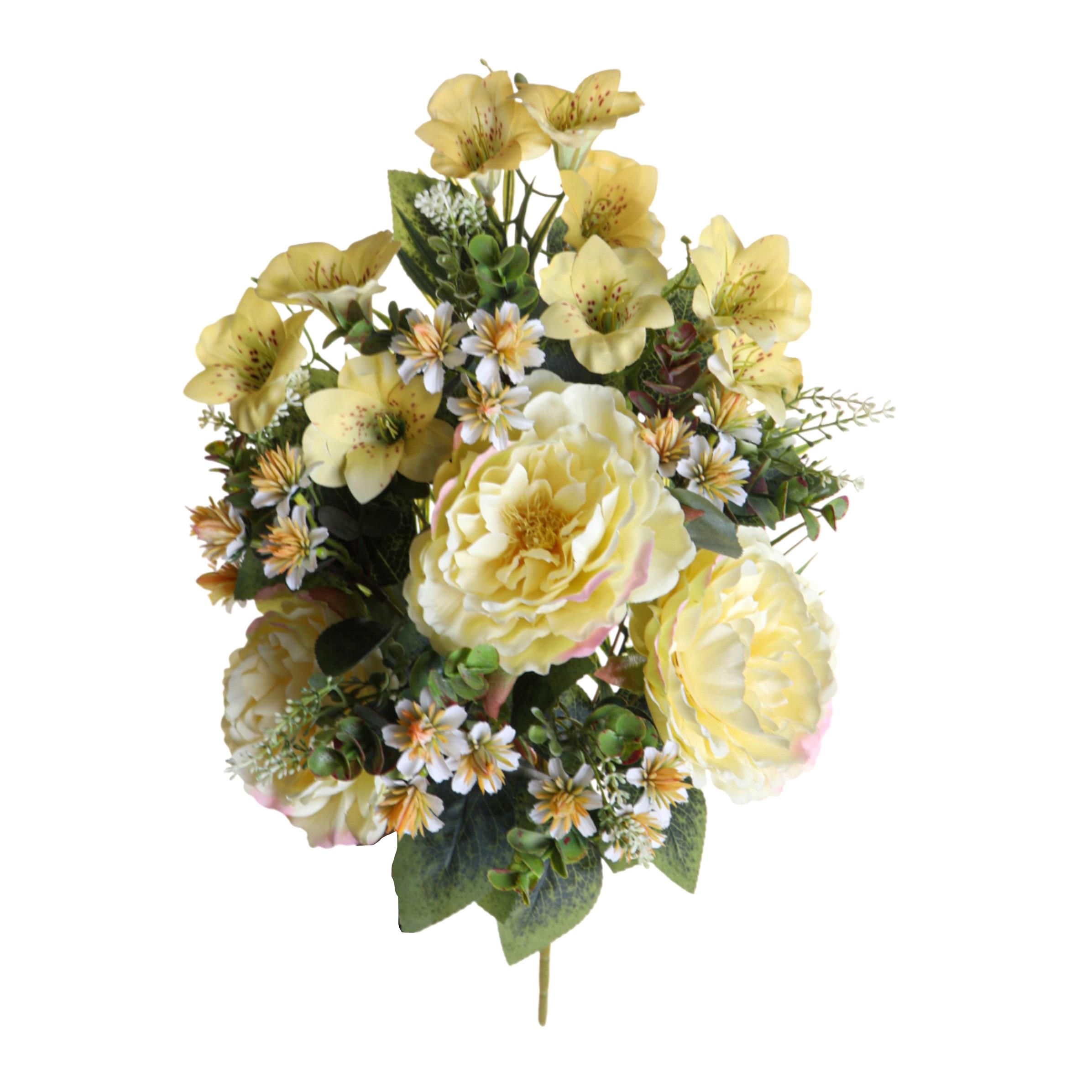 BOUQUET 55 CM PEONIE/CAMPANULE FRONTALE