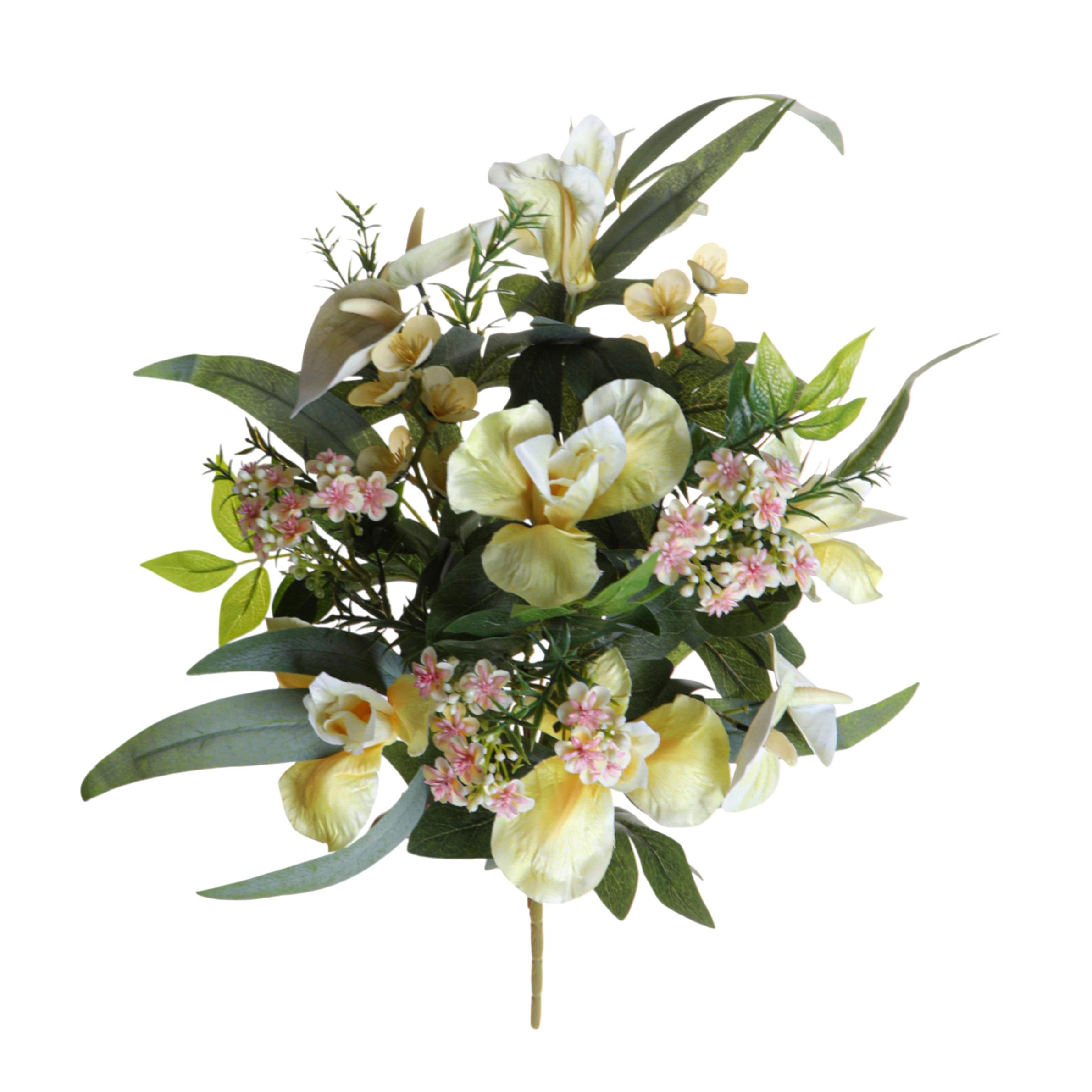 Plantes,Feuillages, mousses,BOUQUET 55 CM IRIS FRONTALE