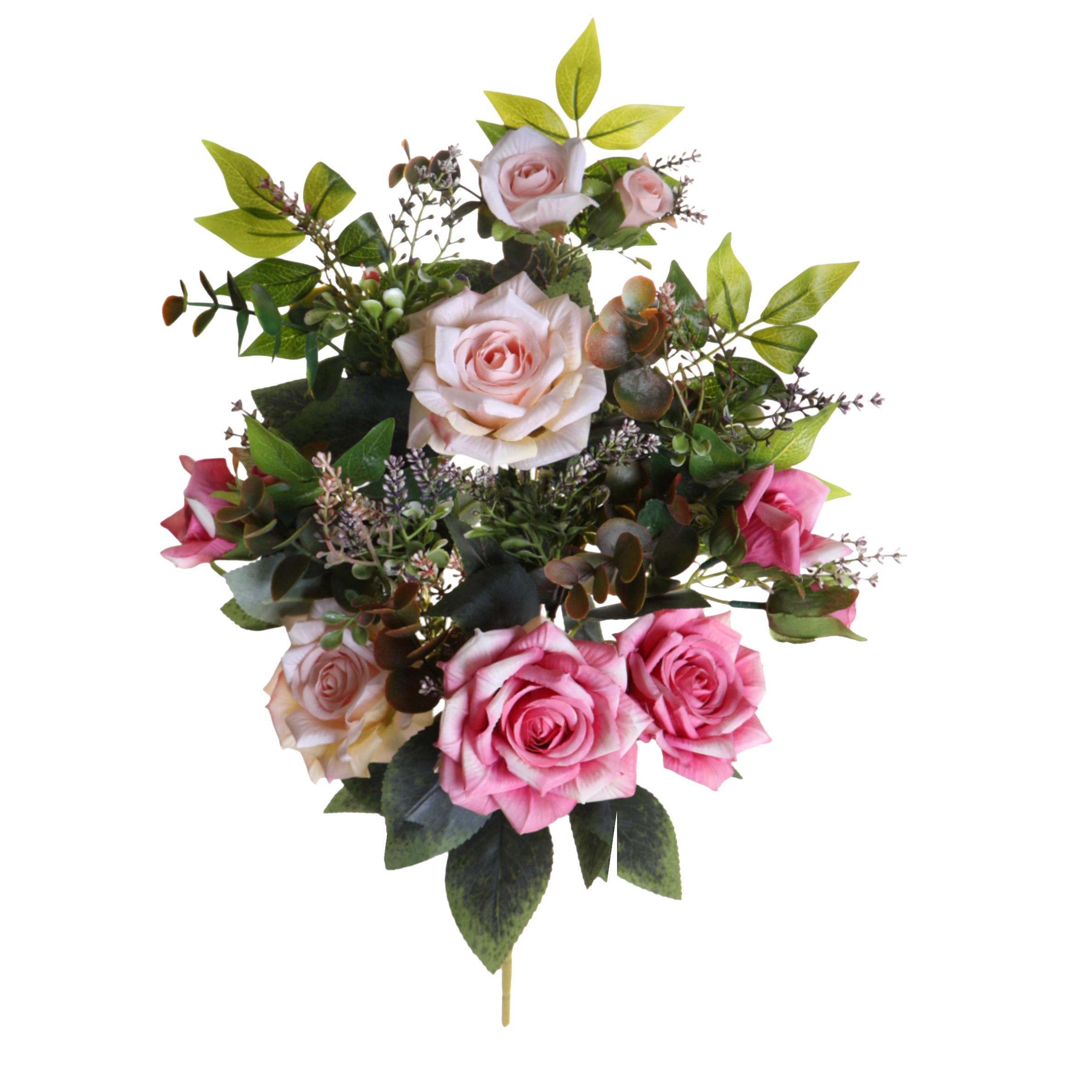 Plantes,Plantes vertes en vase,BOUQUET 55 CM ROSE FRONTALE