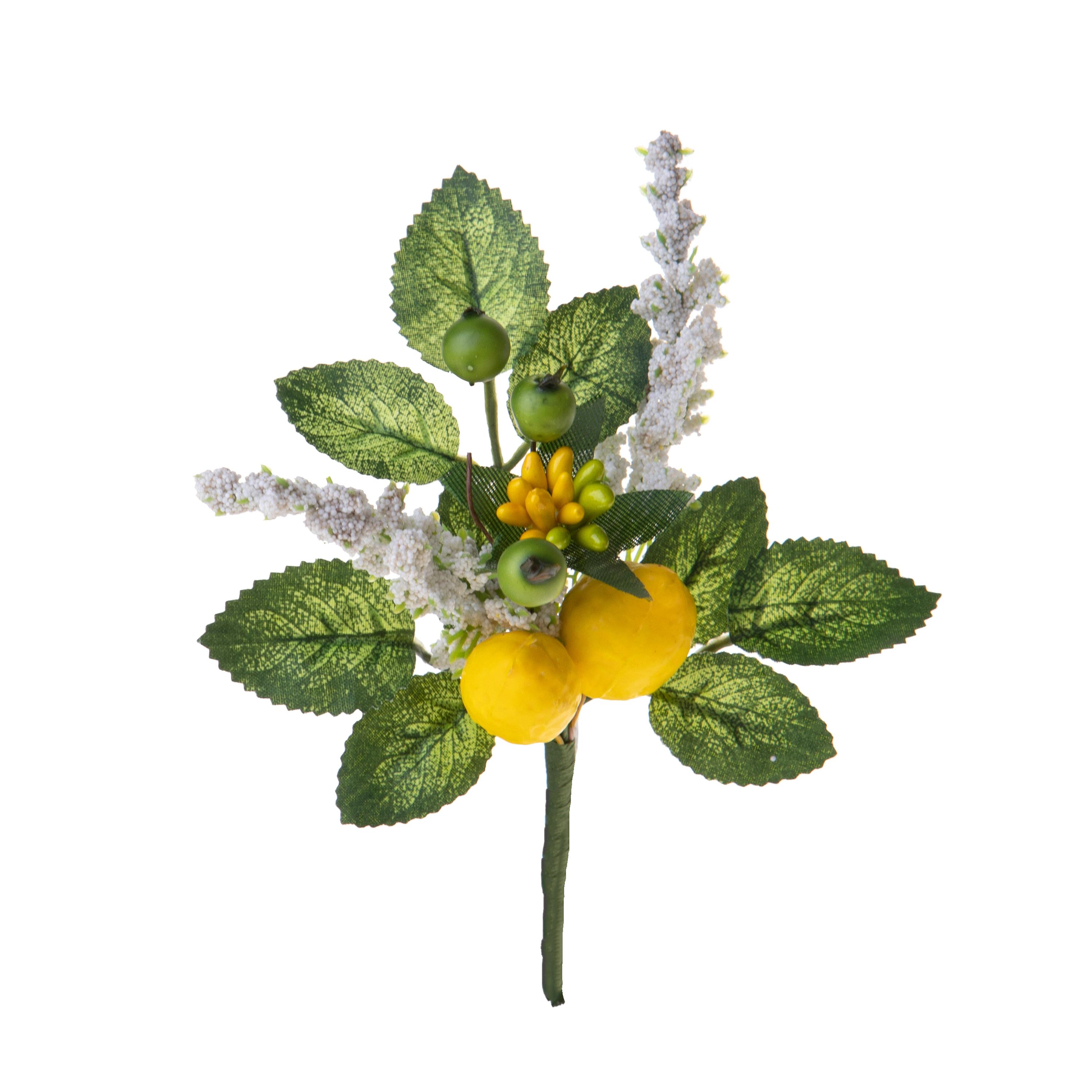 Fleurs artificielles, Fruits sur pique, PICK C/LIMONE 11 CM