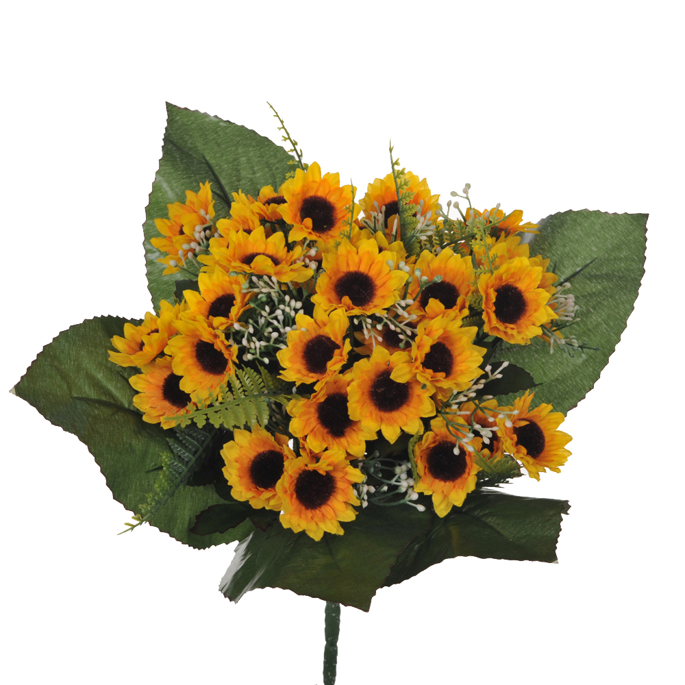 Kunstblumen, Sonnenblume, BOUQUET GIRASOLI MINI X 12 33 CM