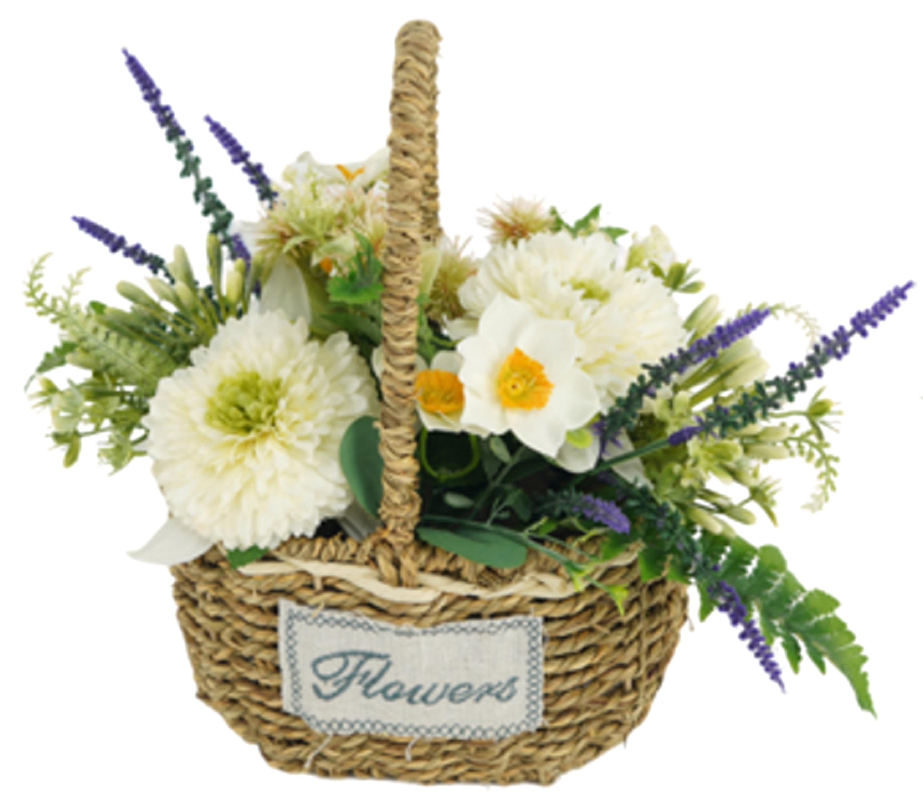 ZINNIE COMPOSIZIONE IN CESTO 45 CM