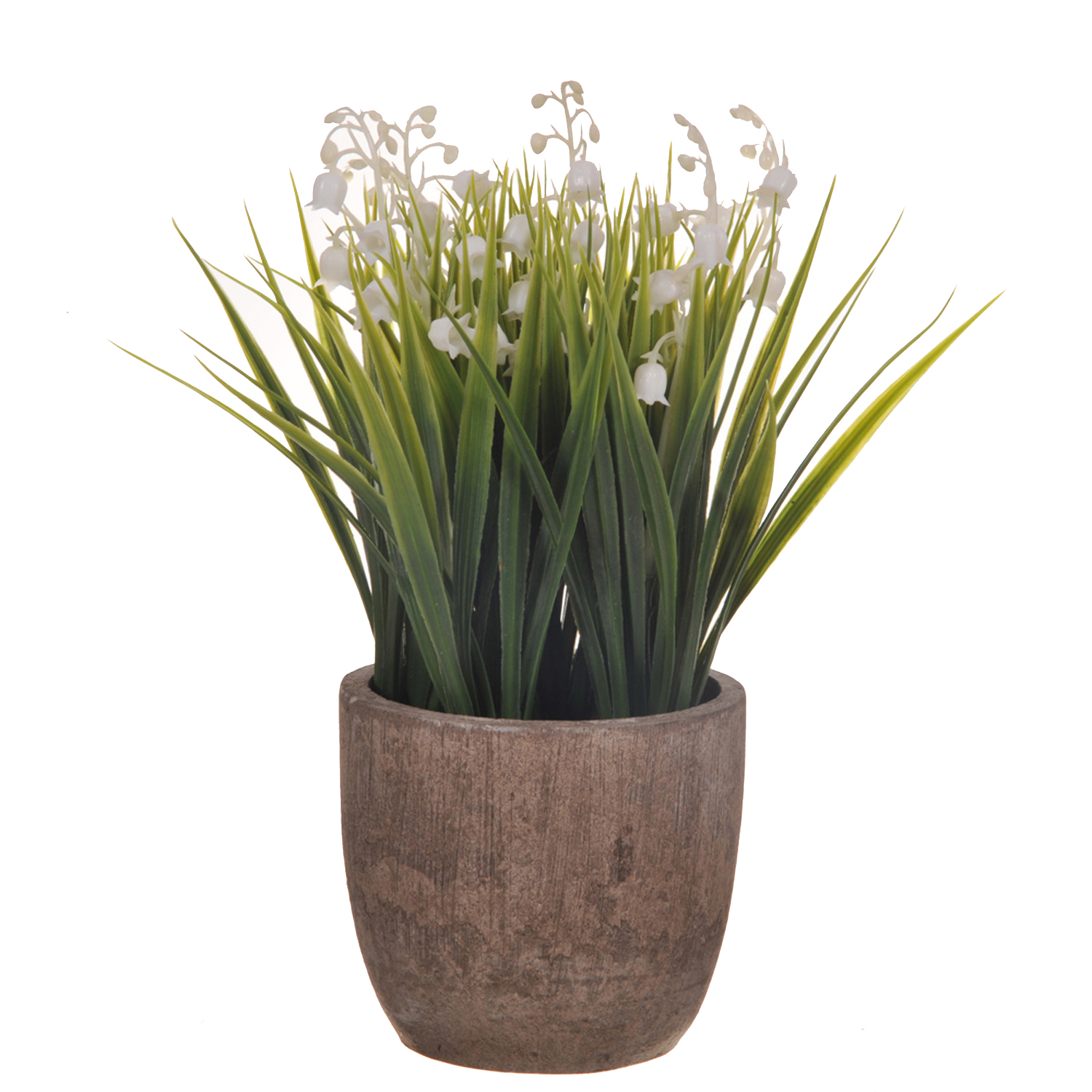 Fleurs artificielles, Plantes fleuries en vase, MUGHETTO IN VASO 20 CM