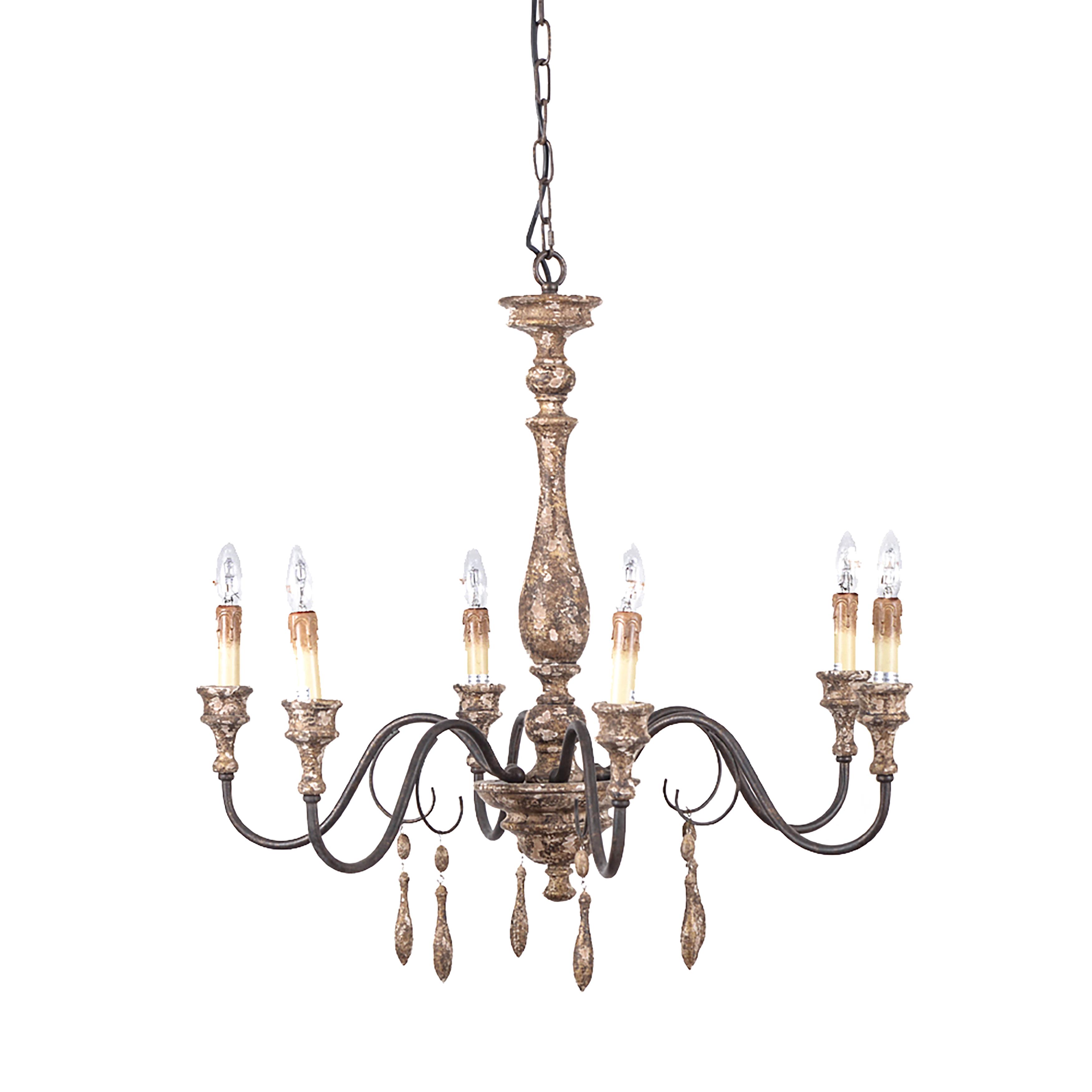 Home decors and accessories, LAMP AND CHANDELIER, LAMPADARIO VINTAGE 6 LAMP. D.76 CM
