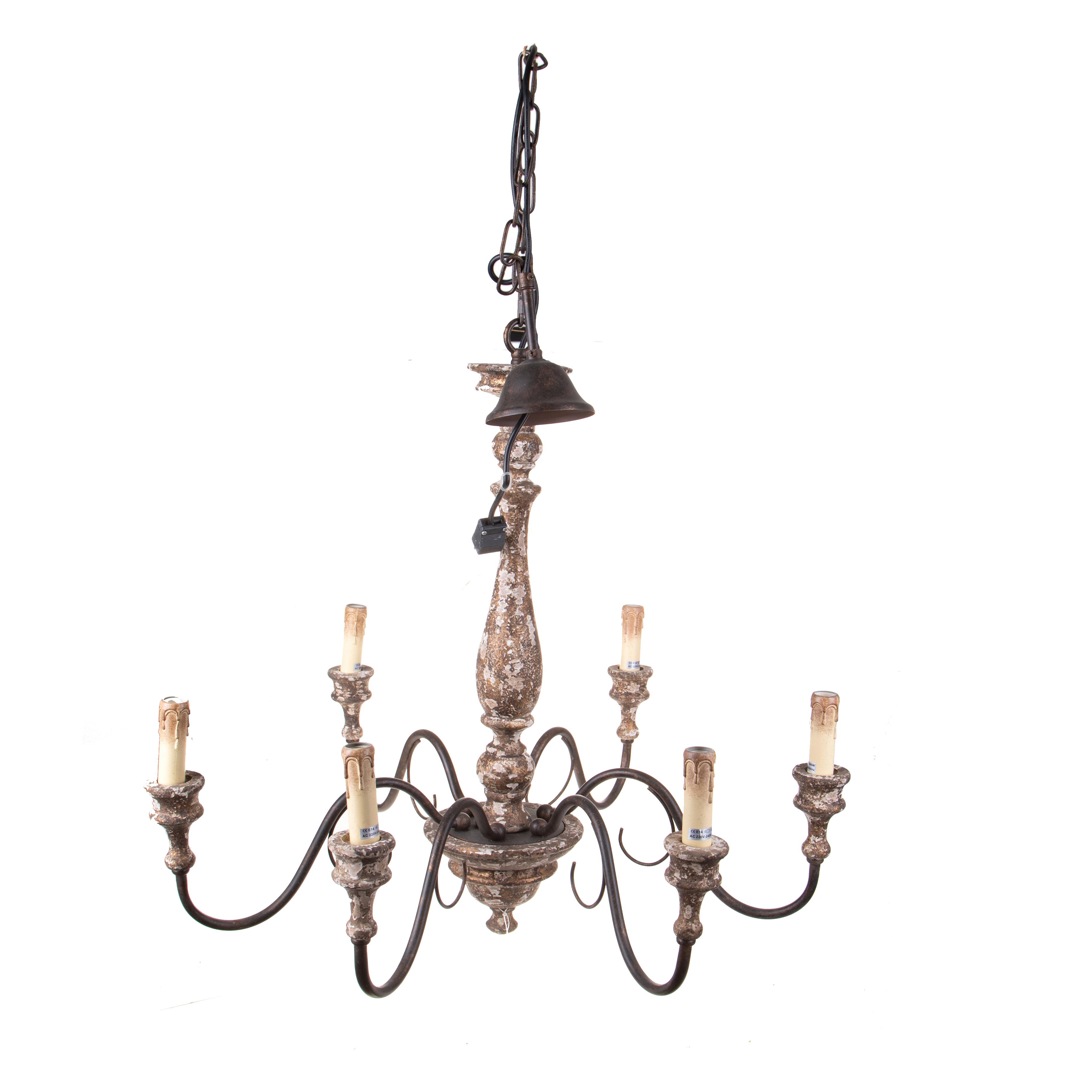 Home decors and accessories, LAMP AND CHANDELIER, LAMPADARIO VINTAGE 6 LAMP. D.76 CM**SC