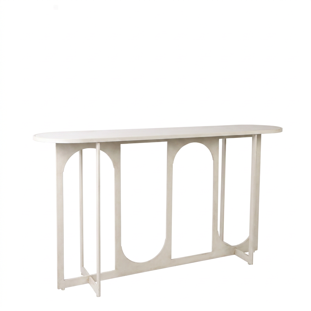 CONSOLLE/TAVOLO 140X34XH.77 CM C/VETRO