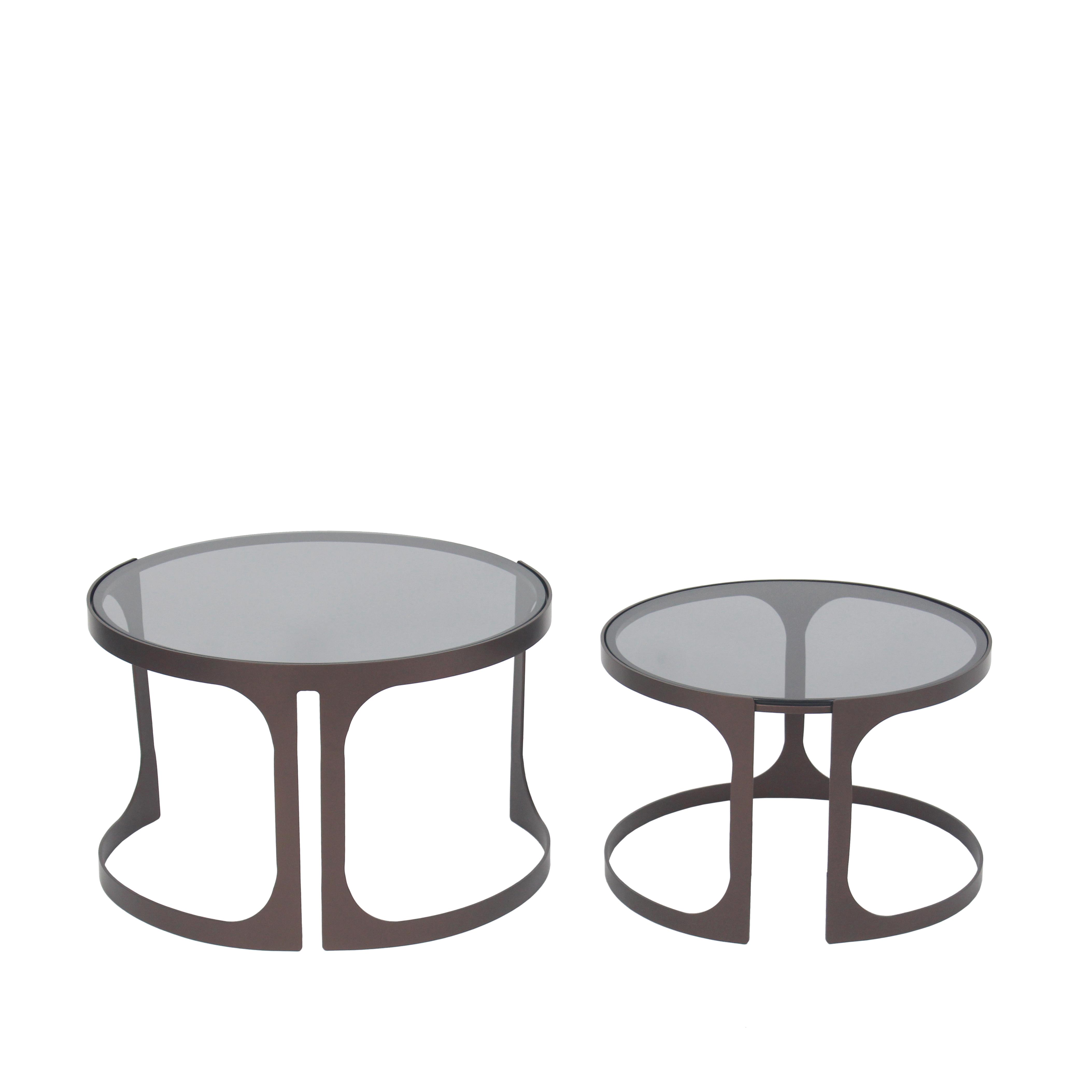Accessoires  décoration pour maison, Meubles, tables, etc., SET/2 TAVOLI DA FUMO 60X60XH.38 C/VETRO