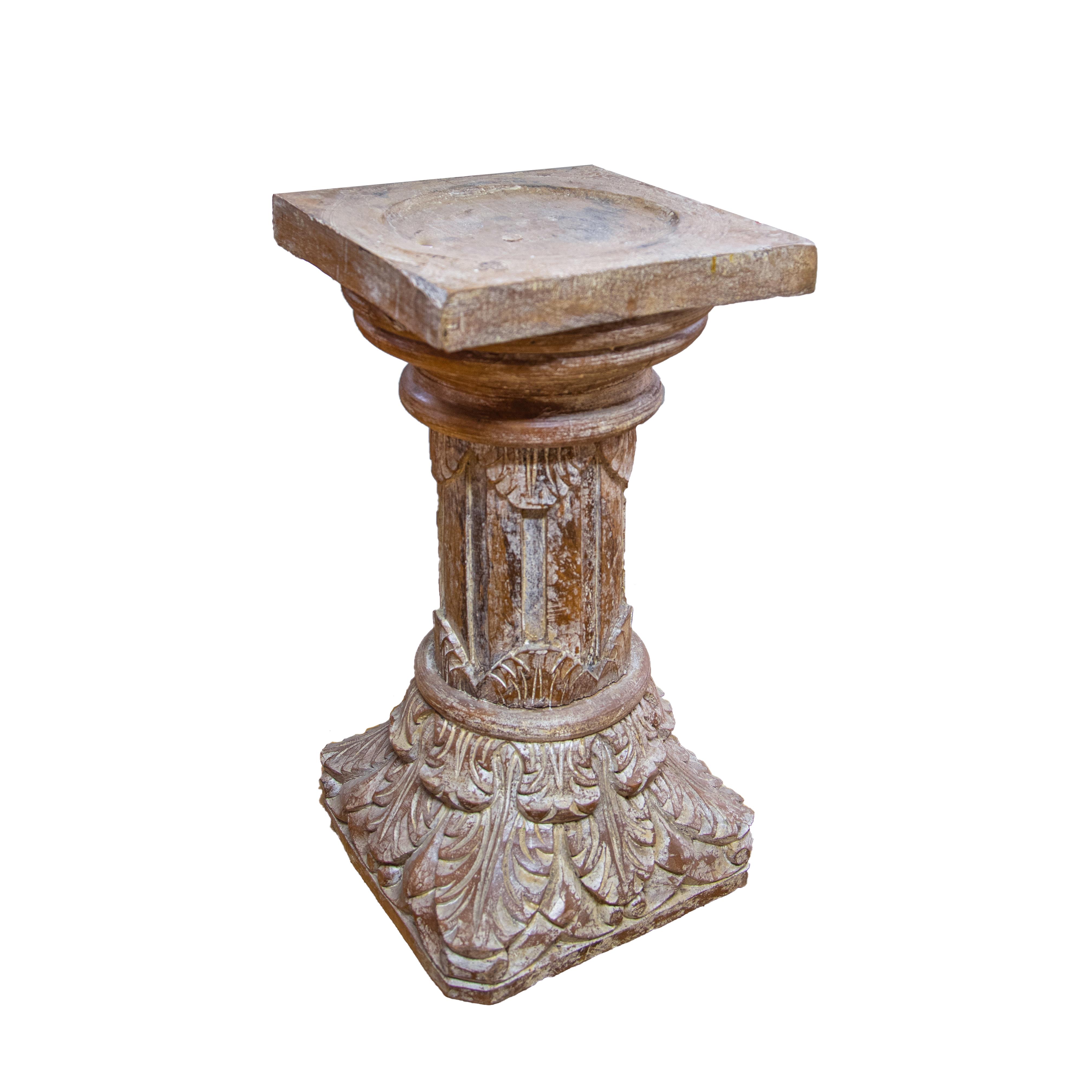 PIEDISTALLO LEGNO C/INTARSIO H.55 CM**